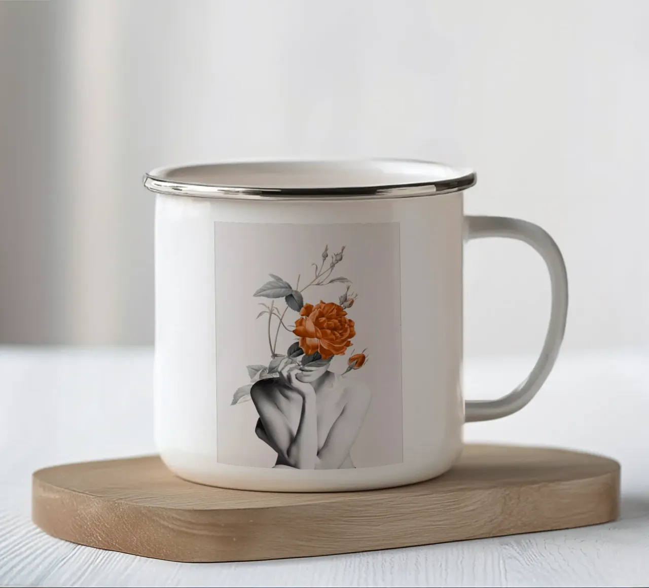 Rosa 3 tazza in smalto da dada22