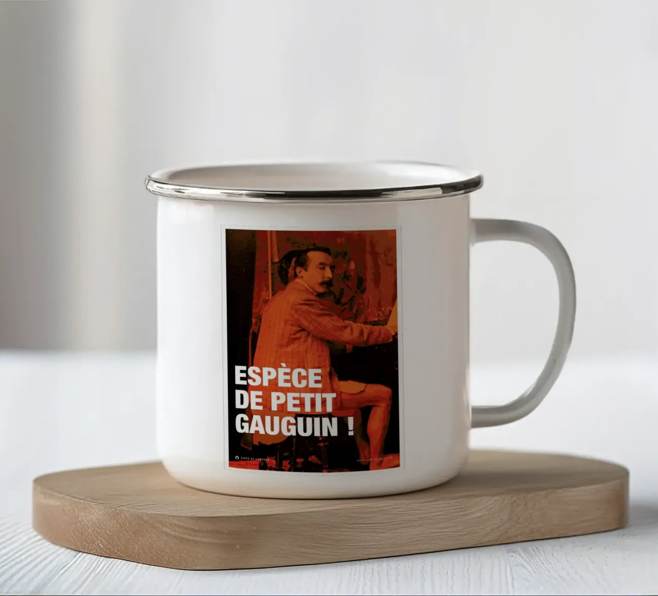 Gauguin taza de esmalte de Fists Et Lettres
