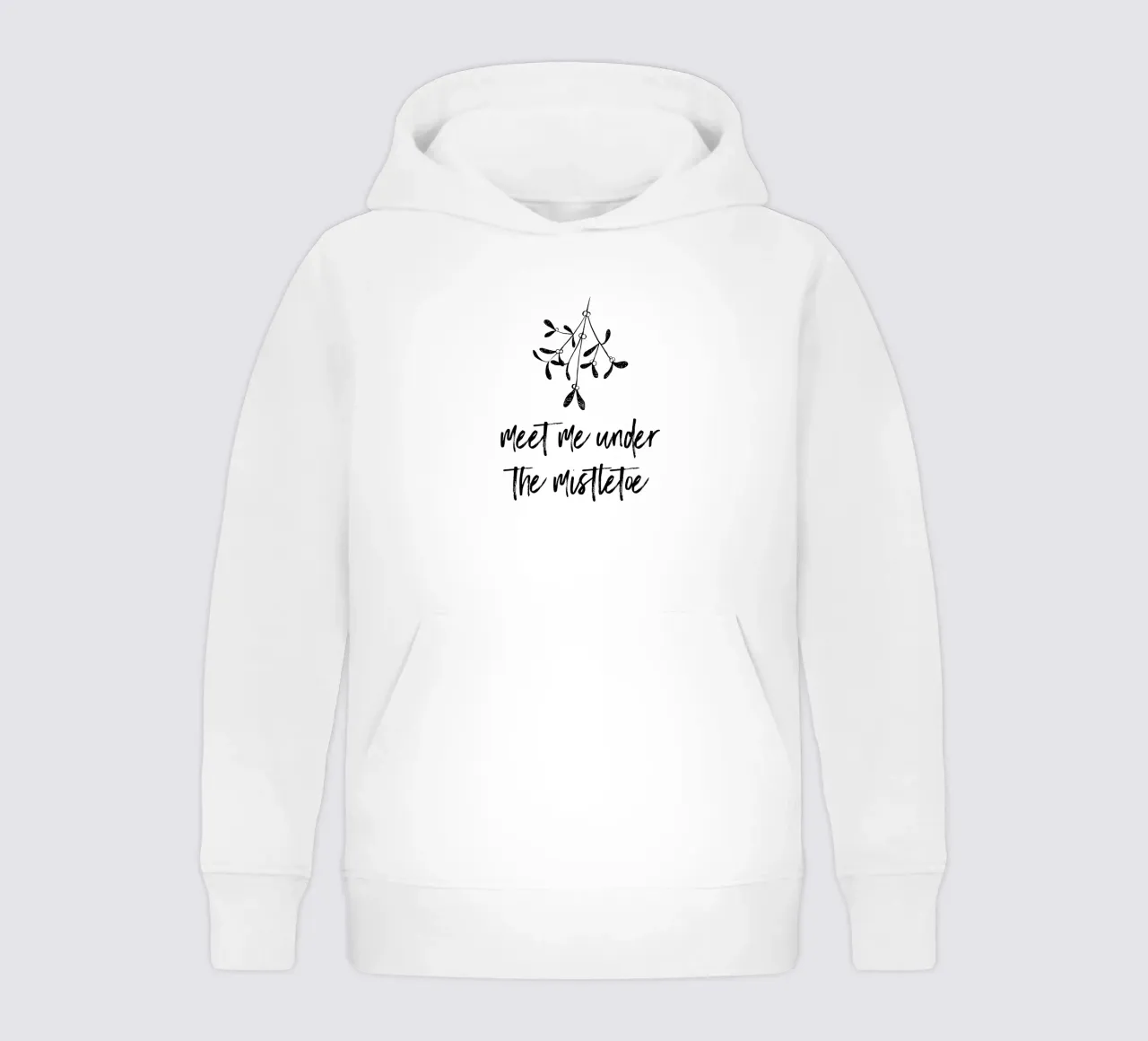 Meet me under the mistletoe felpa bambino con cappuccio da modeern