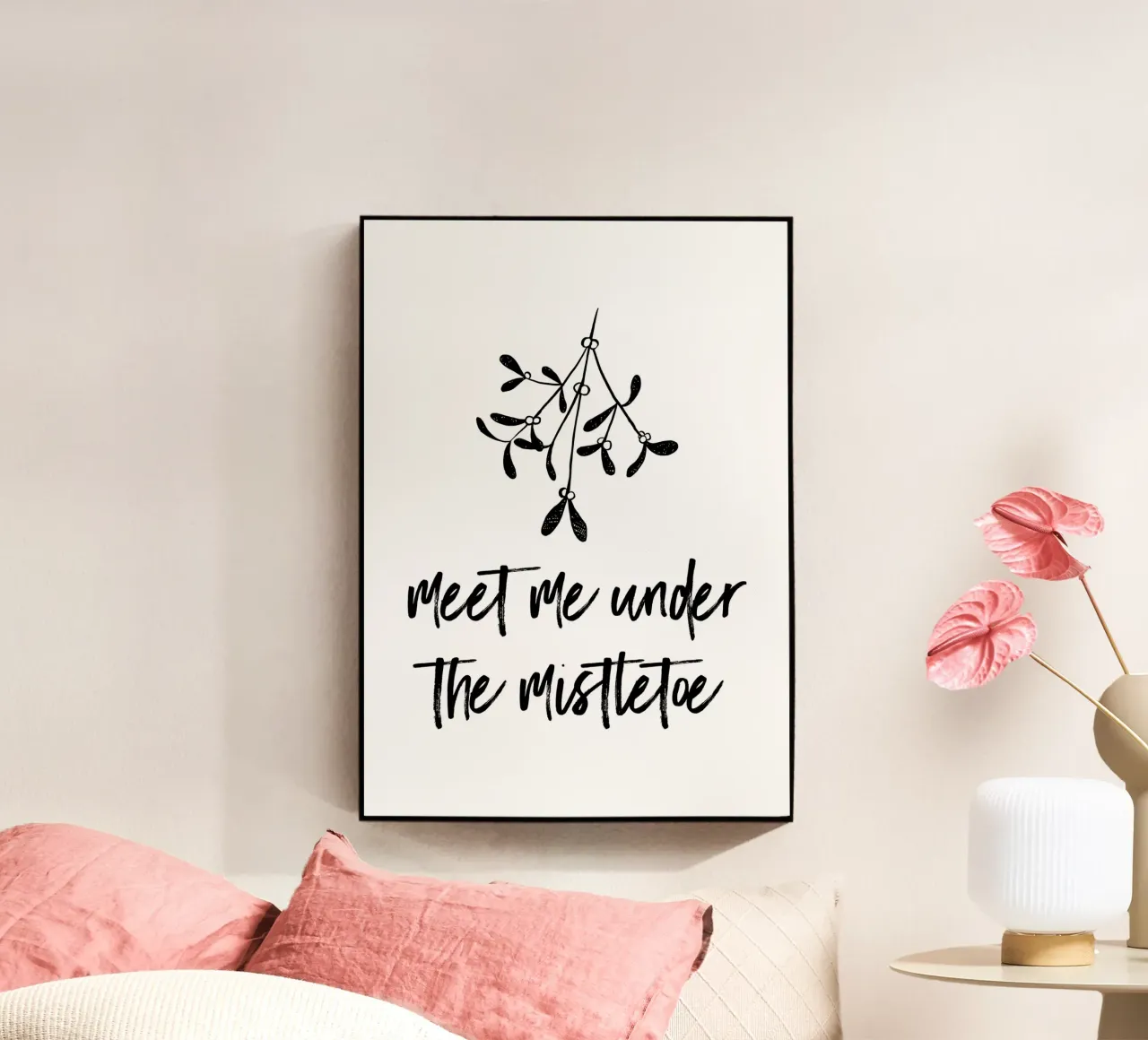 Meet me under the mistletoe acrylic glass by modeern