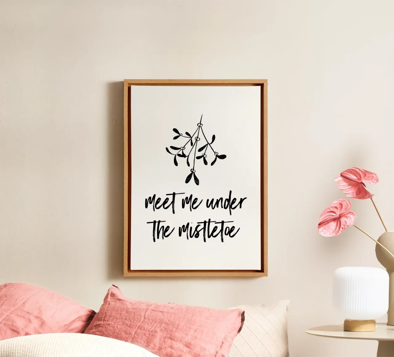 Meet me under the mistletoe tela con Cornice a cassetta da modeern