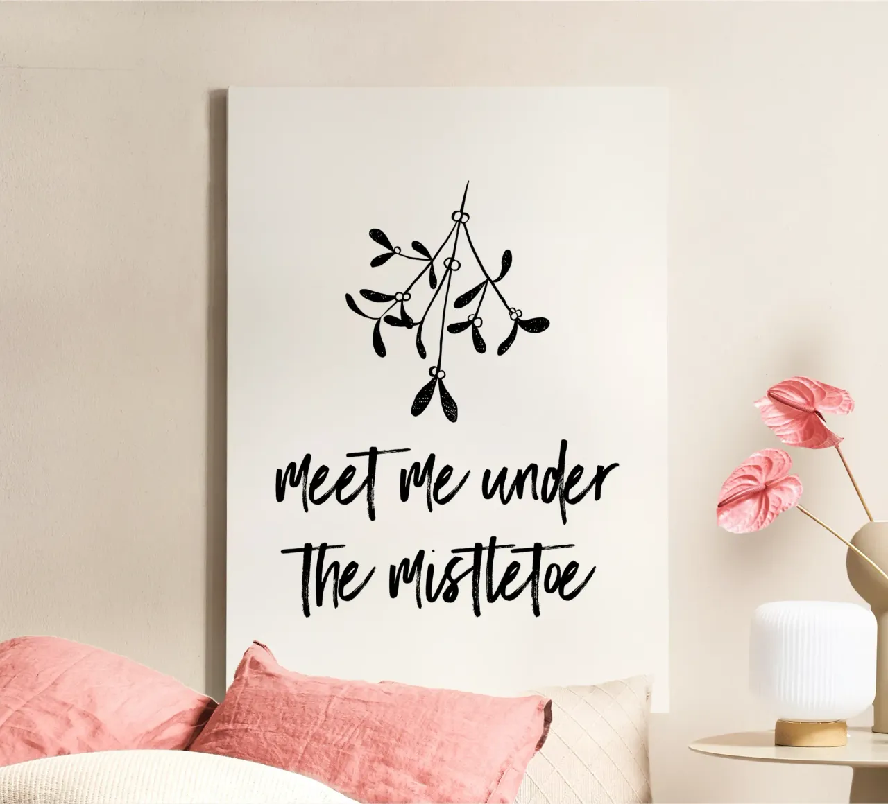 Meet me under the mistletoe tela con Cornice a cassetta da modeern