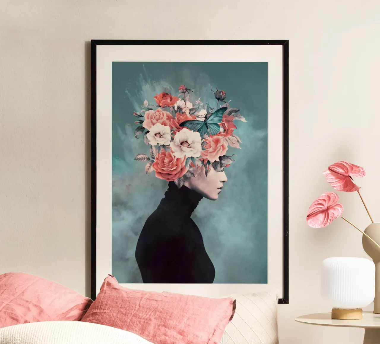 fioritura 3 poster con telaio in legno da dada22