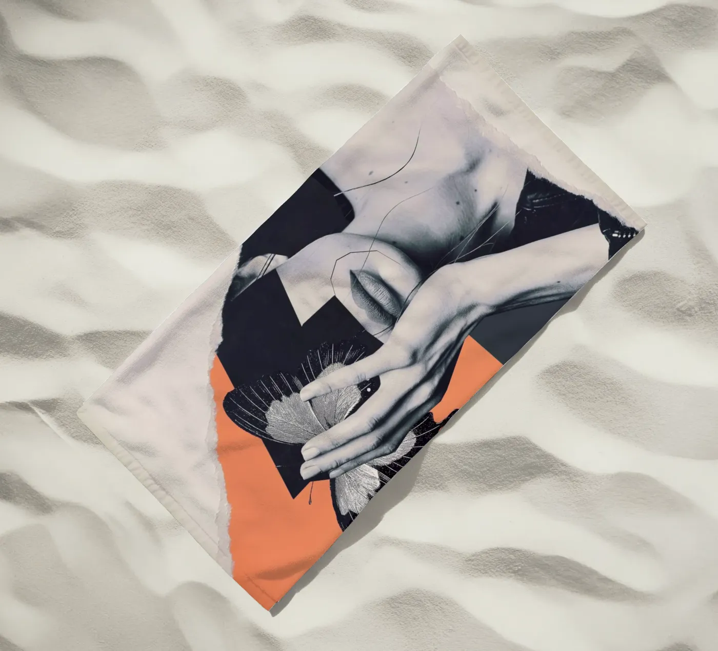 collage arte farfalla telo mare da dada22