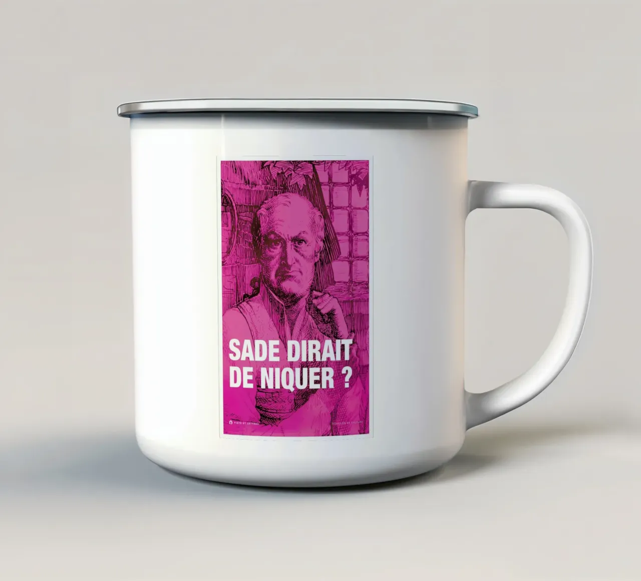 Sade enamel mug by Fists Et Lettres