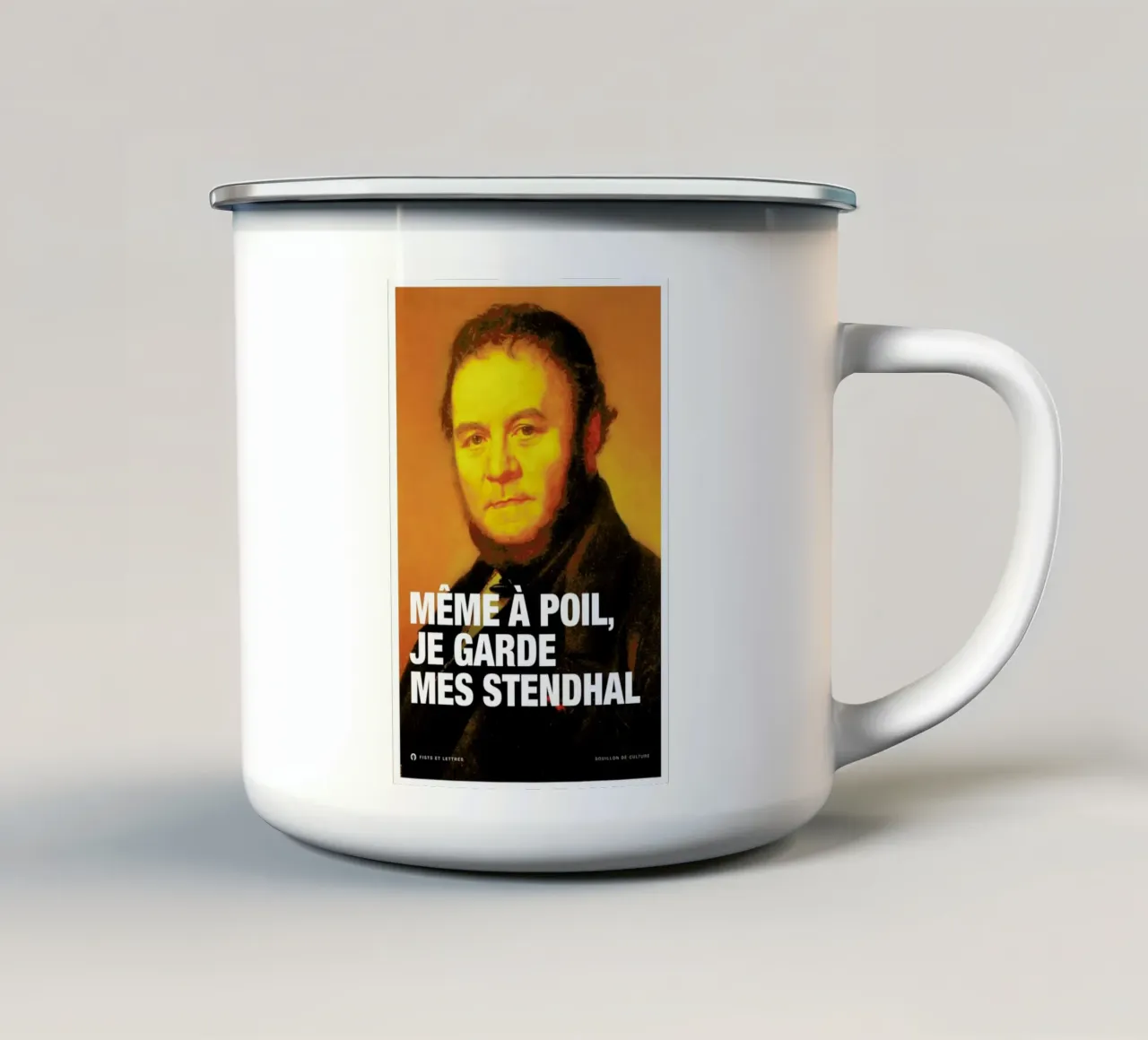Stendhal Emaille Tasse von Fists Et Lettres