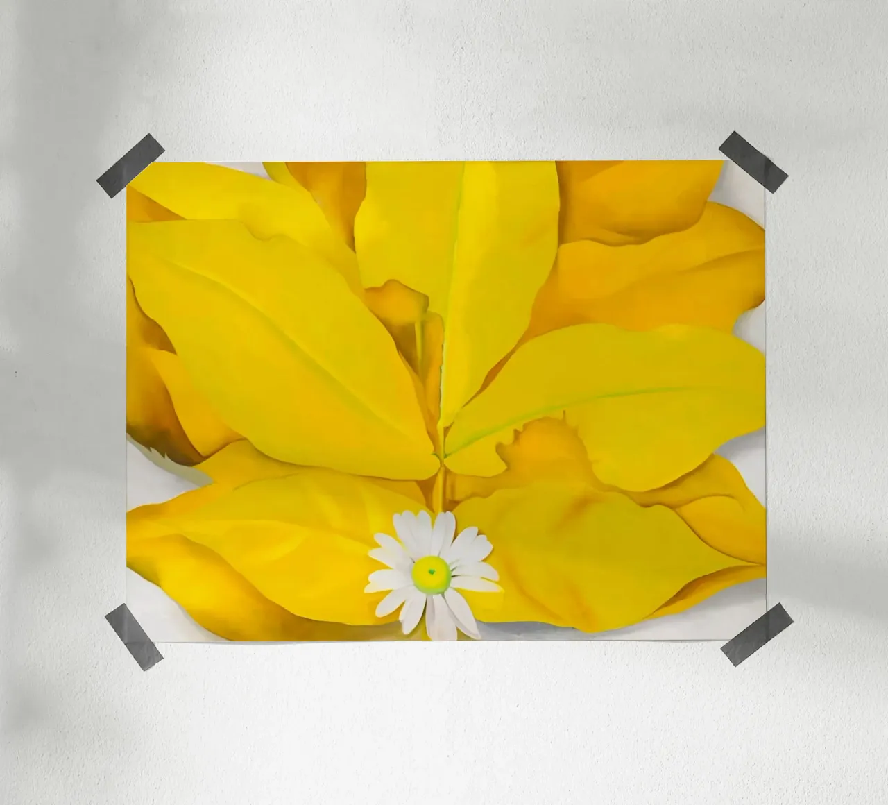 Georgia O'Keeffe - Gelbe Hickory-Blätter mit Gänseblümchen Hahnemühle von Kinsley