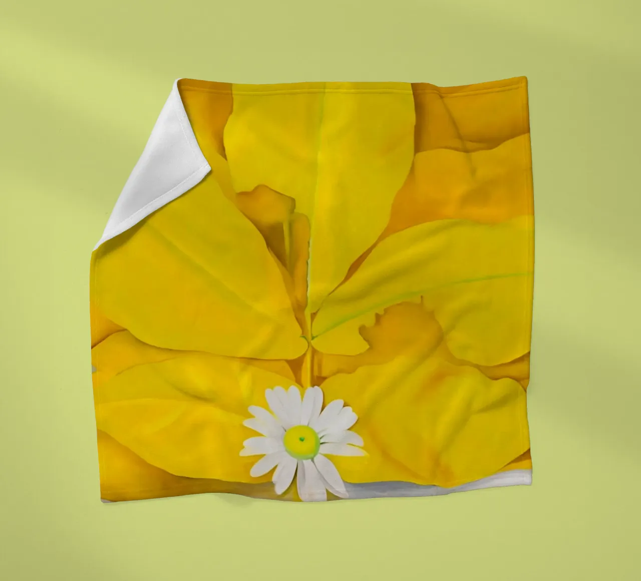 Georgia O'Keeffe - Yellow Hickory Leaves with Daisy fleece blanket by Kinsley