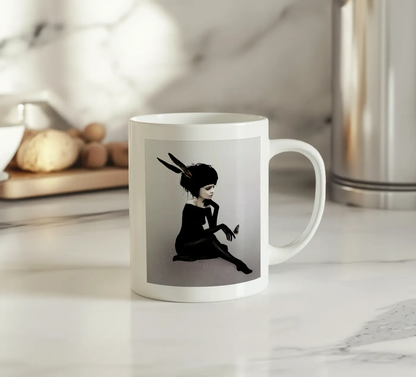 Here Before ceramic mug by Ruben Ireland
