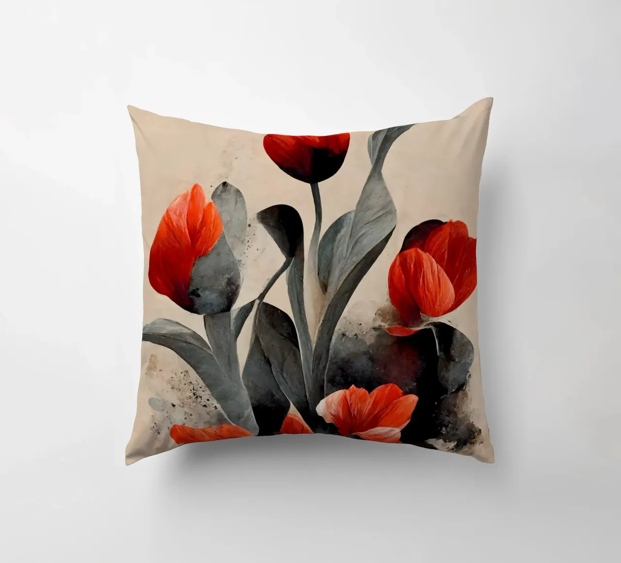 Red Tulips cuscino da treechild
