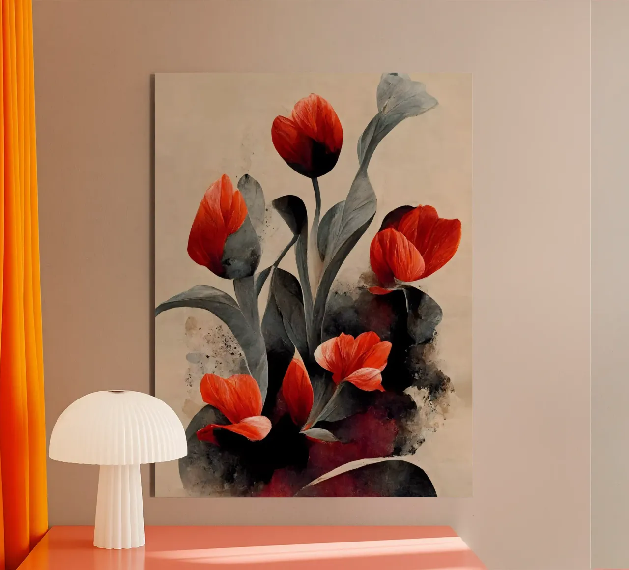 Red Tulips alluminio dibond da treechild