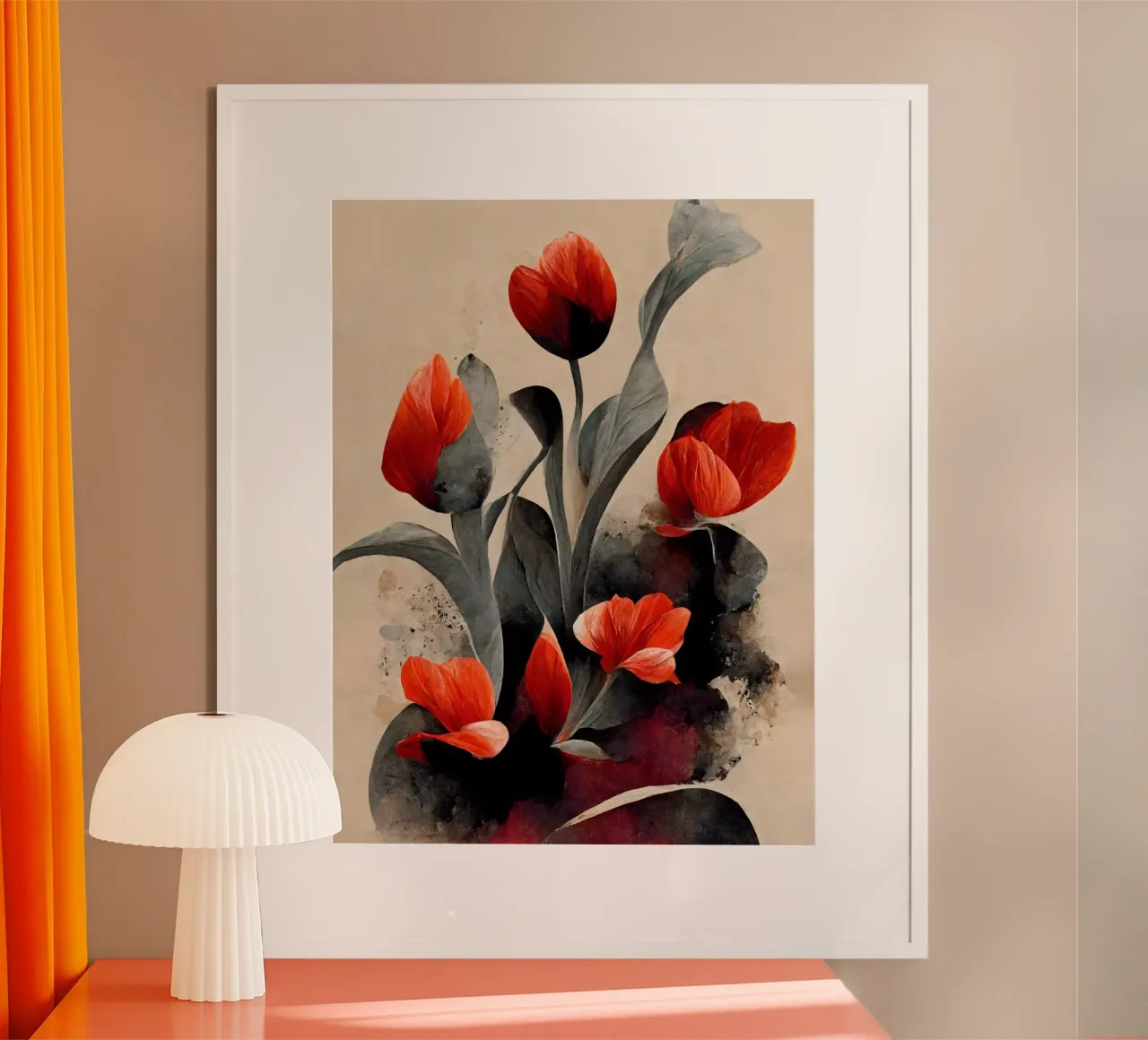 Red Tulips carta hahnemühle da treechild