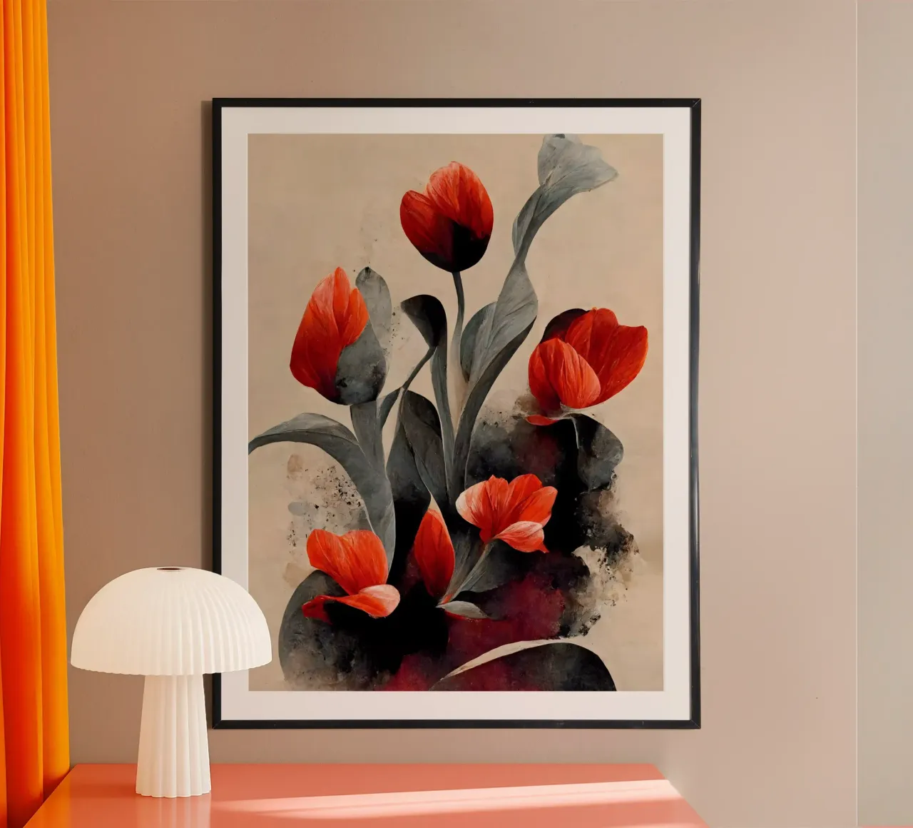 Red Tulips carta hahnemühle da treechild