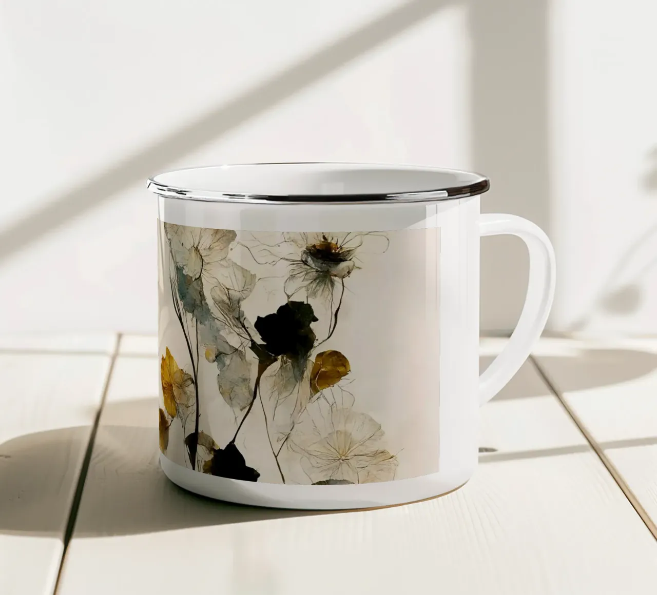 Beautiful Dry Flowers tazza in smalto da treechild