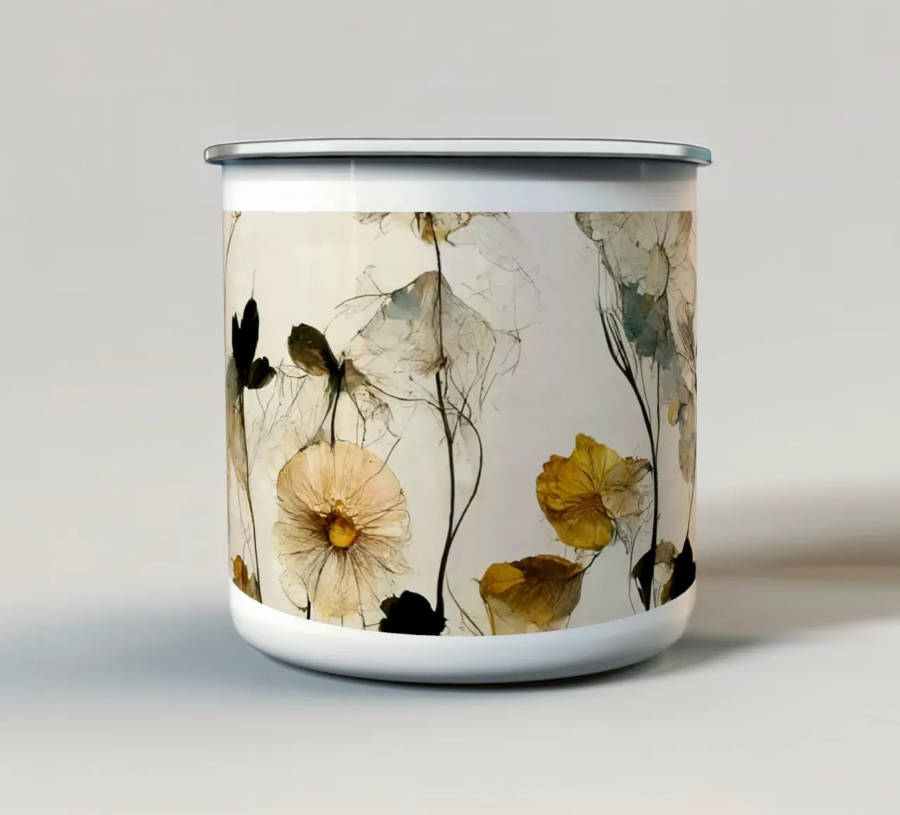 Beautiful Dry Flowers tazza in smalto da treechild