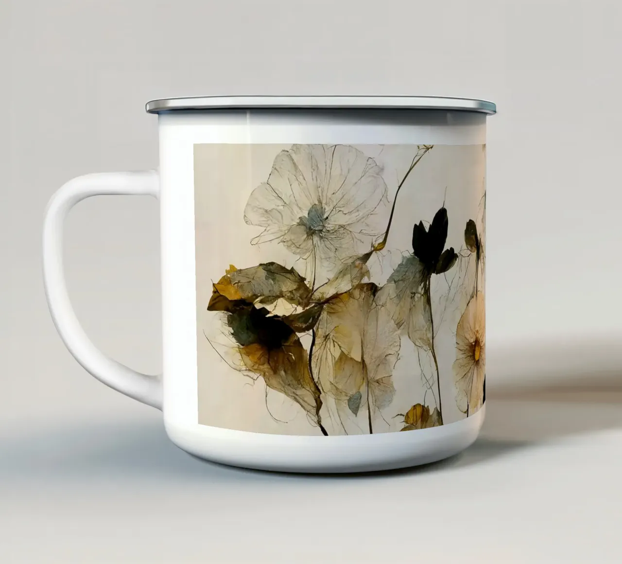 Beautiful Dry Flowers tazza in smalto da treechild