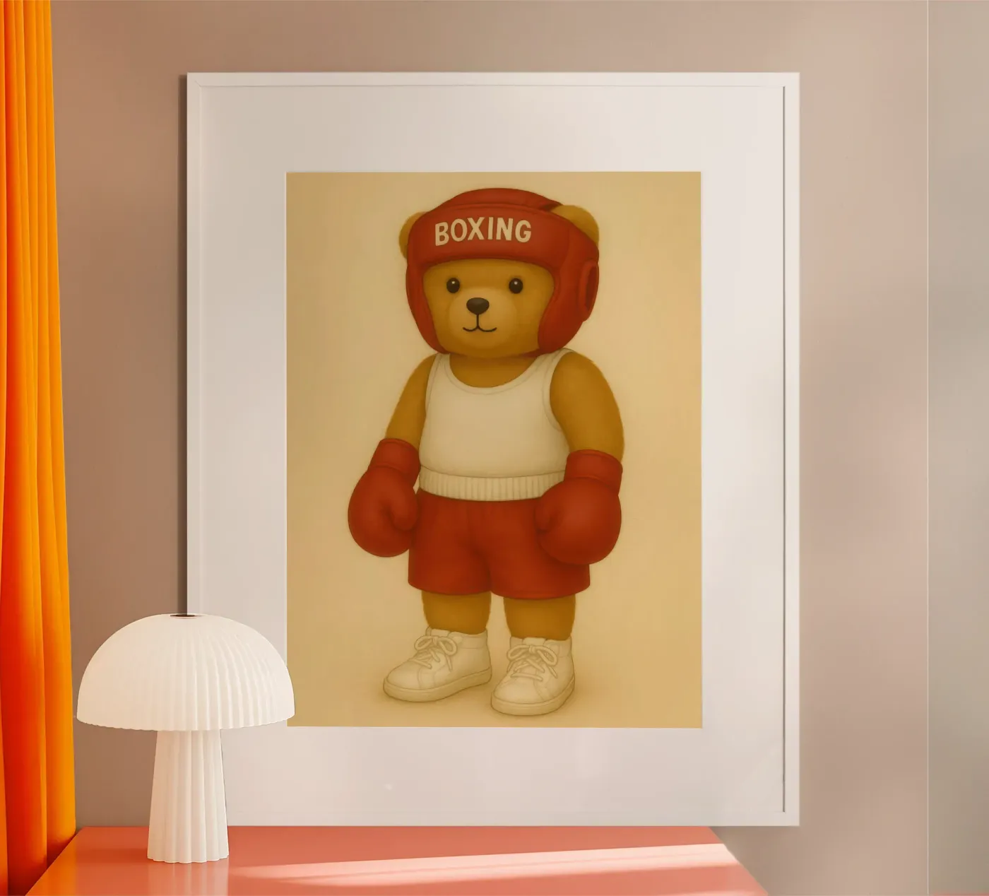 boxing bear poster by Feel child