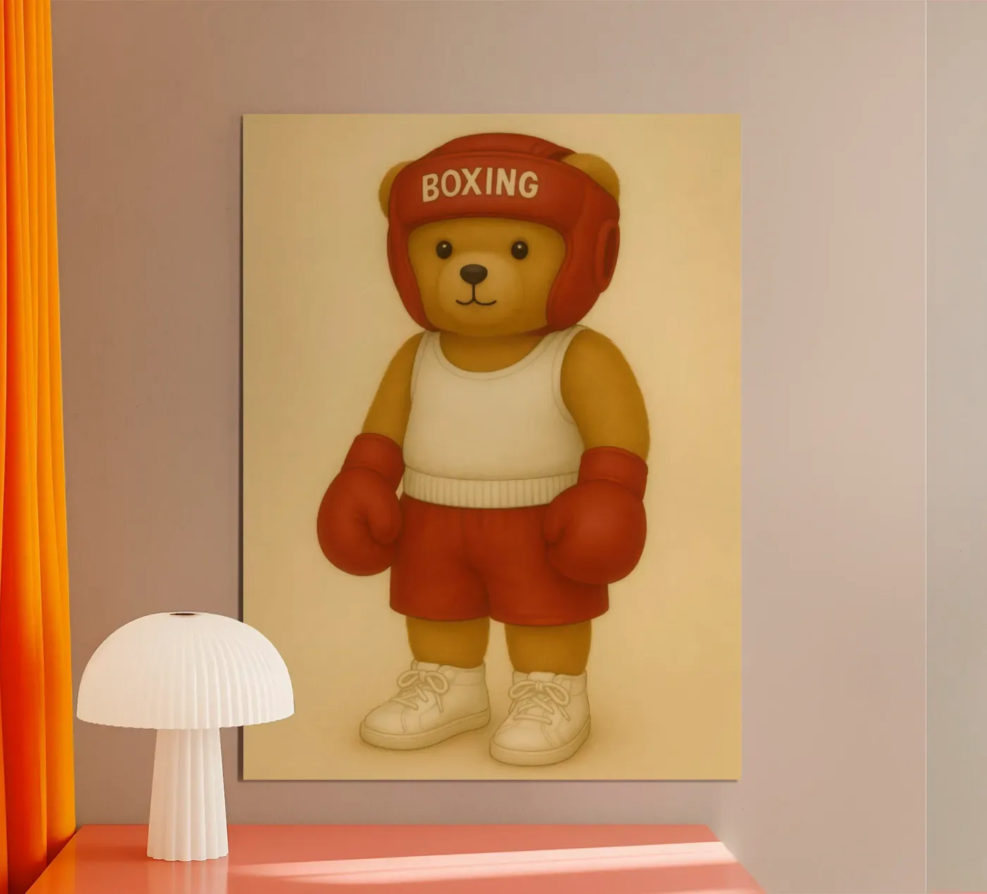 boxing bear poster by Feel child