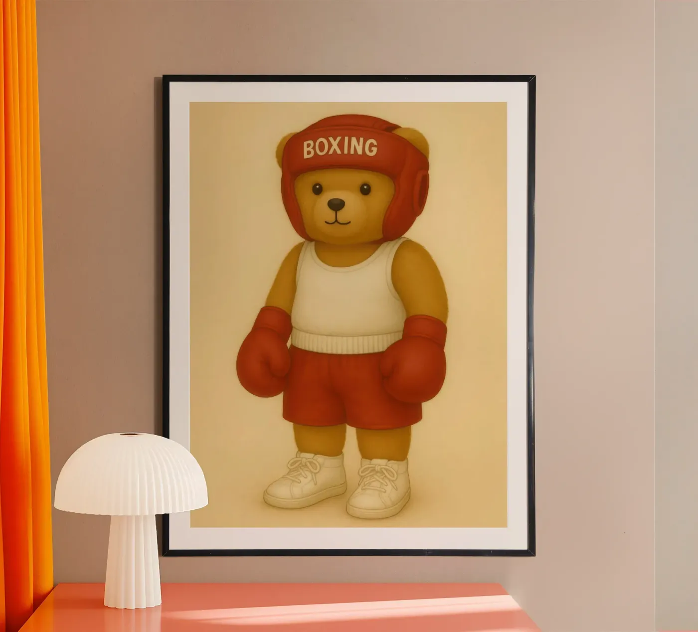 boxing bear poster by Feel child