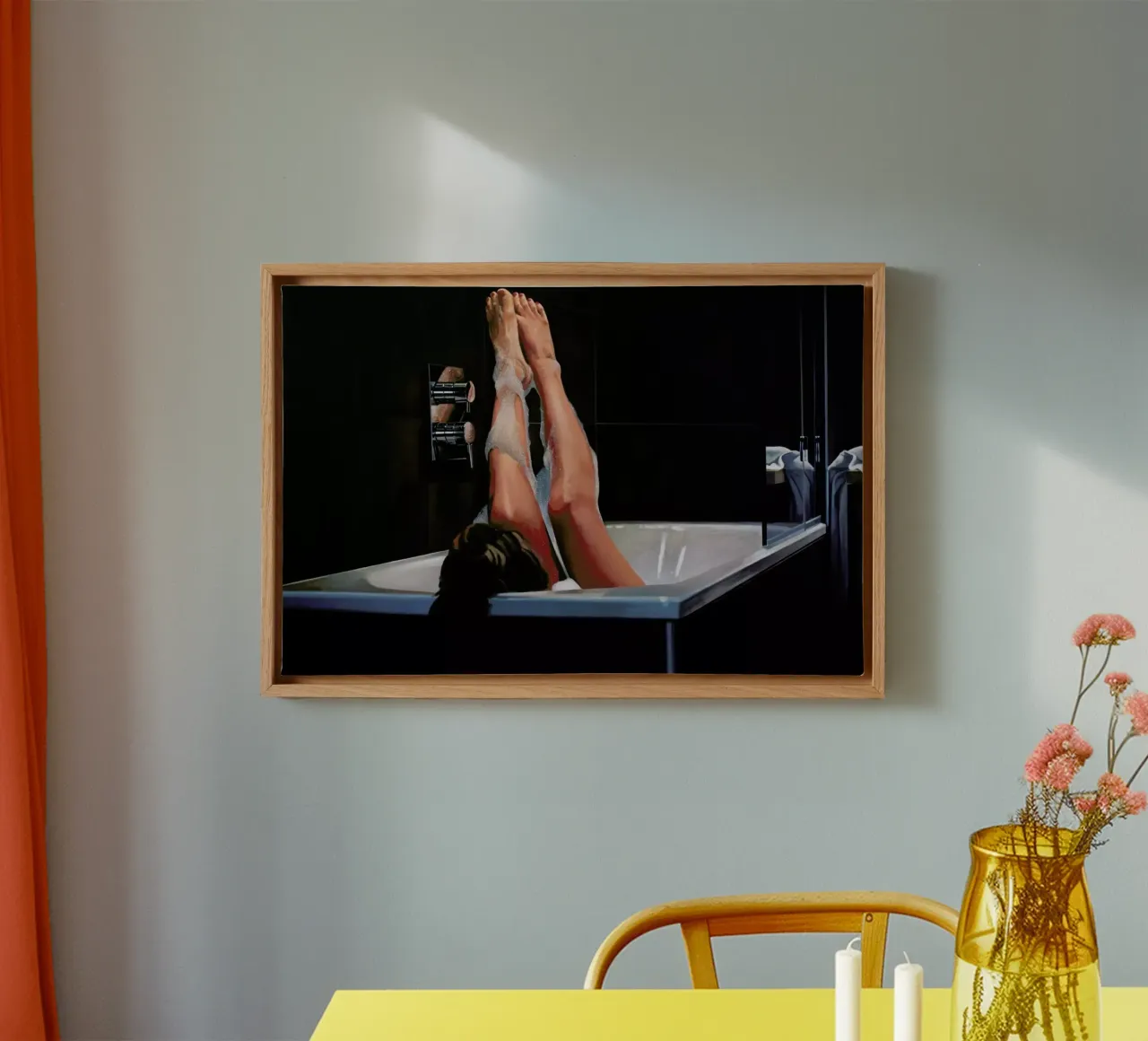 Dans Le Bain tela con Cornice a cassetta da Jérôme Romain