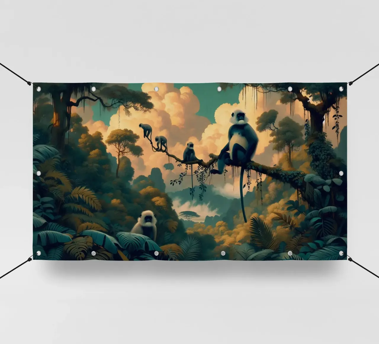 SINGE SACRE bâche pvc de RUBIANT ART