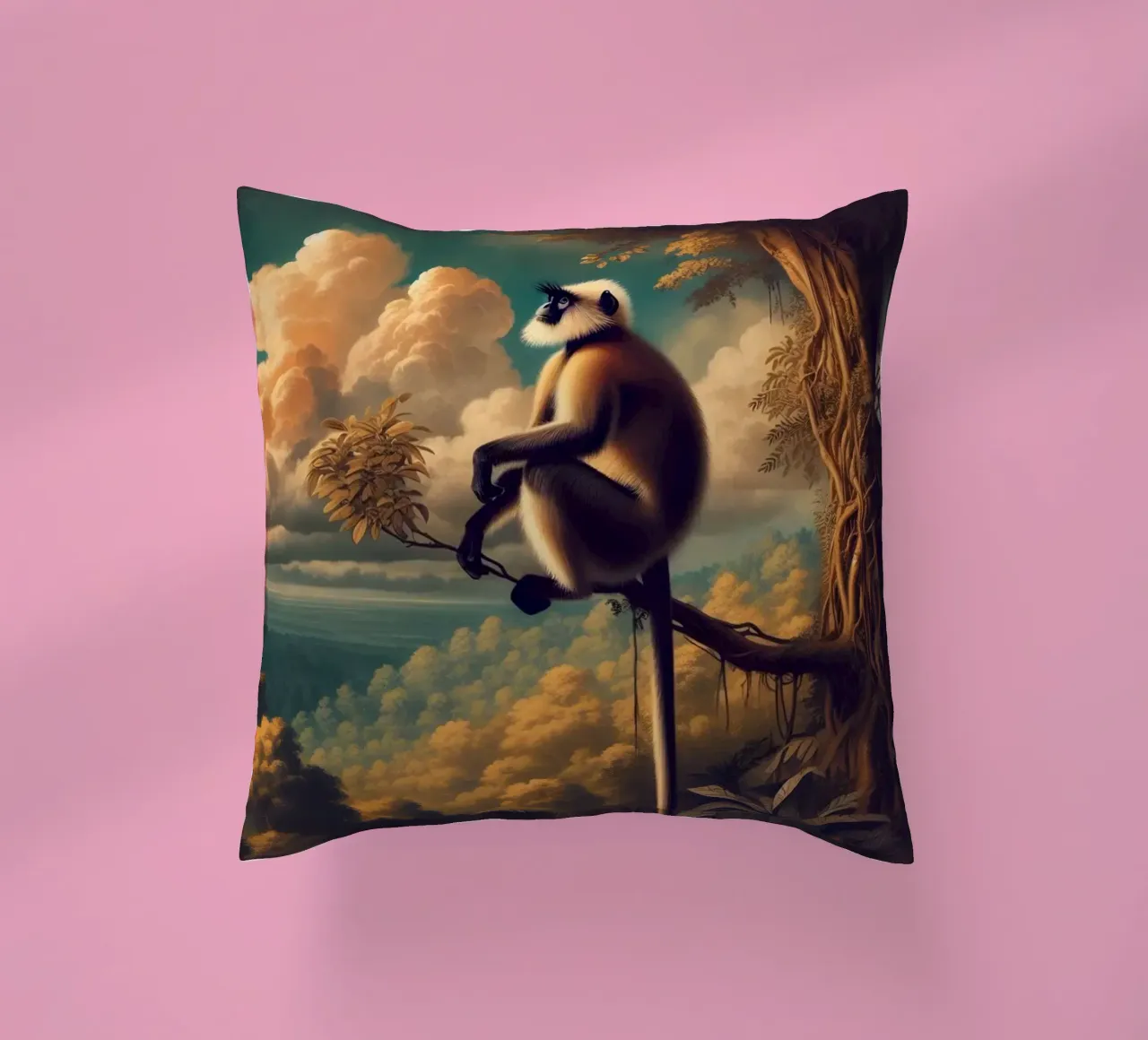 SINGE SACRE decorative cushion by RUBIANT ART