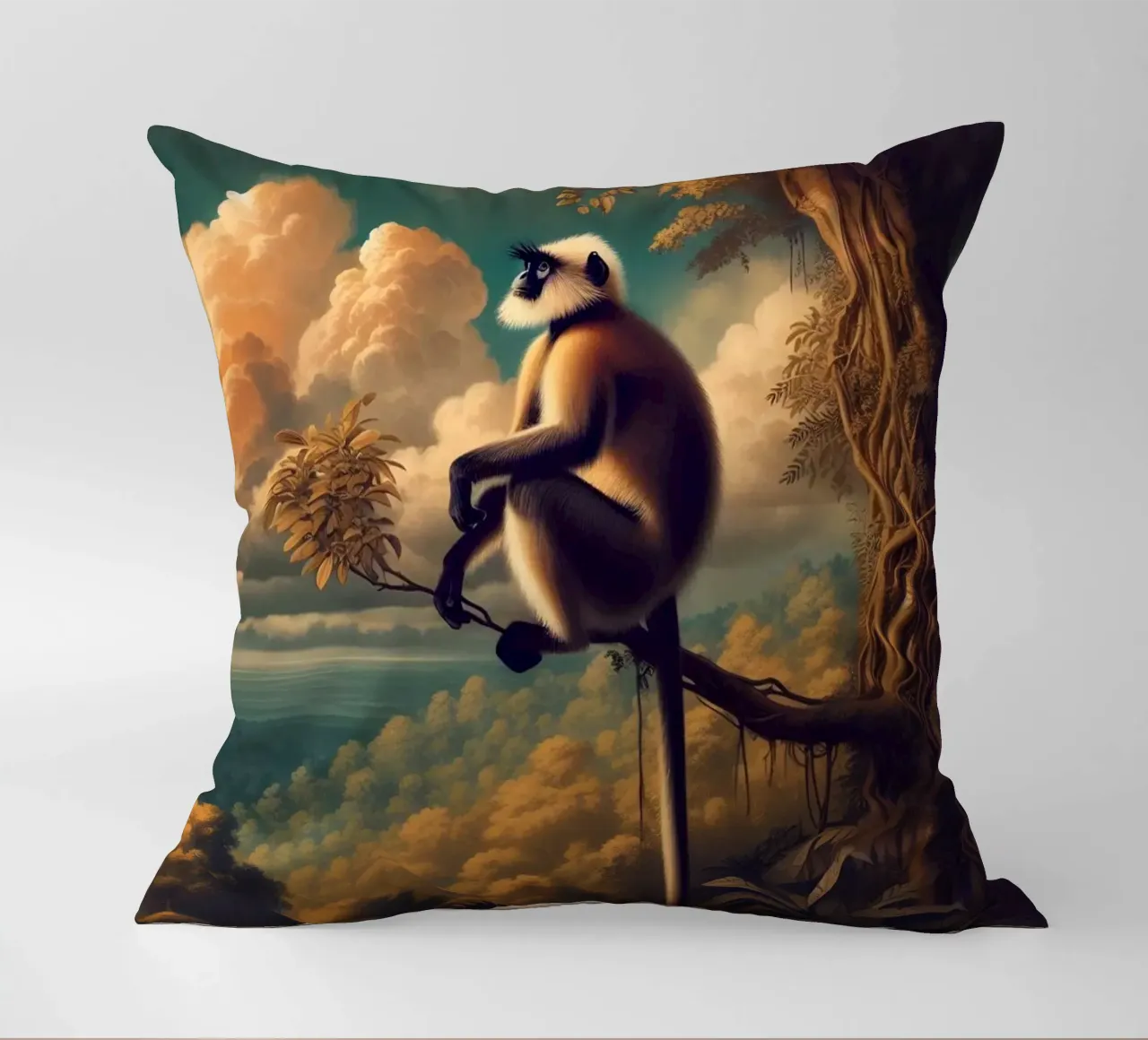 SINGE SACRE decorative cushion by RUBIANT ART