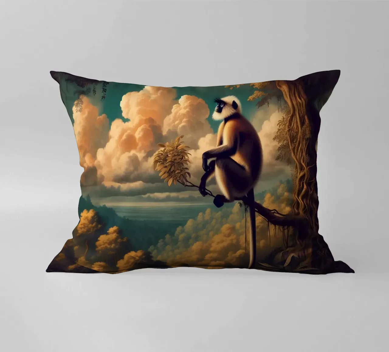 SINGE SACRE decorative cushion by RUBIANT ART