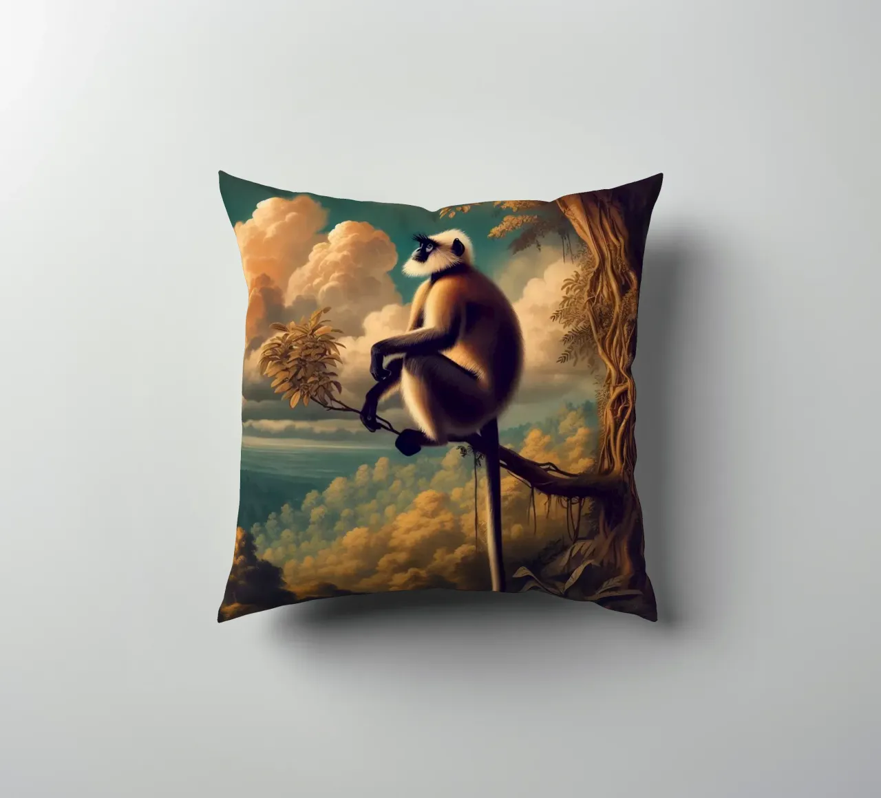 SINGE SACRE decorative cushion by RUBIANT ART