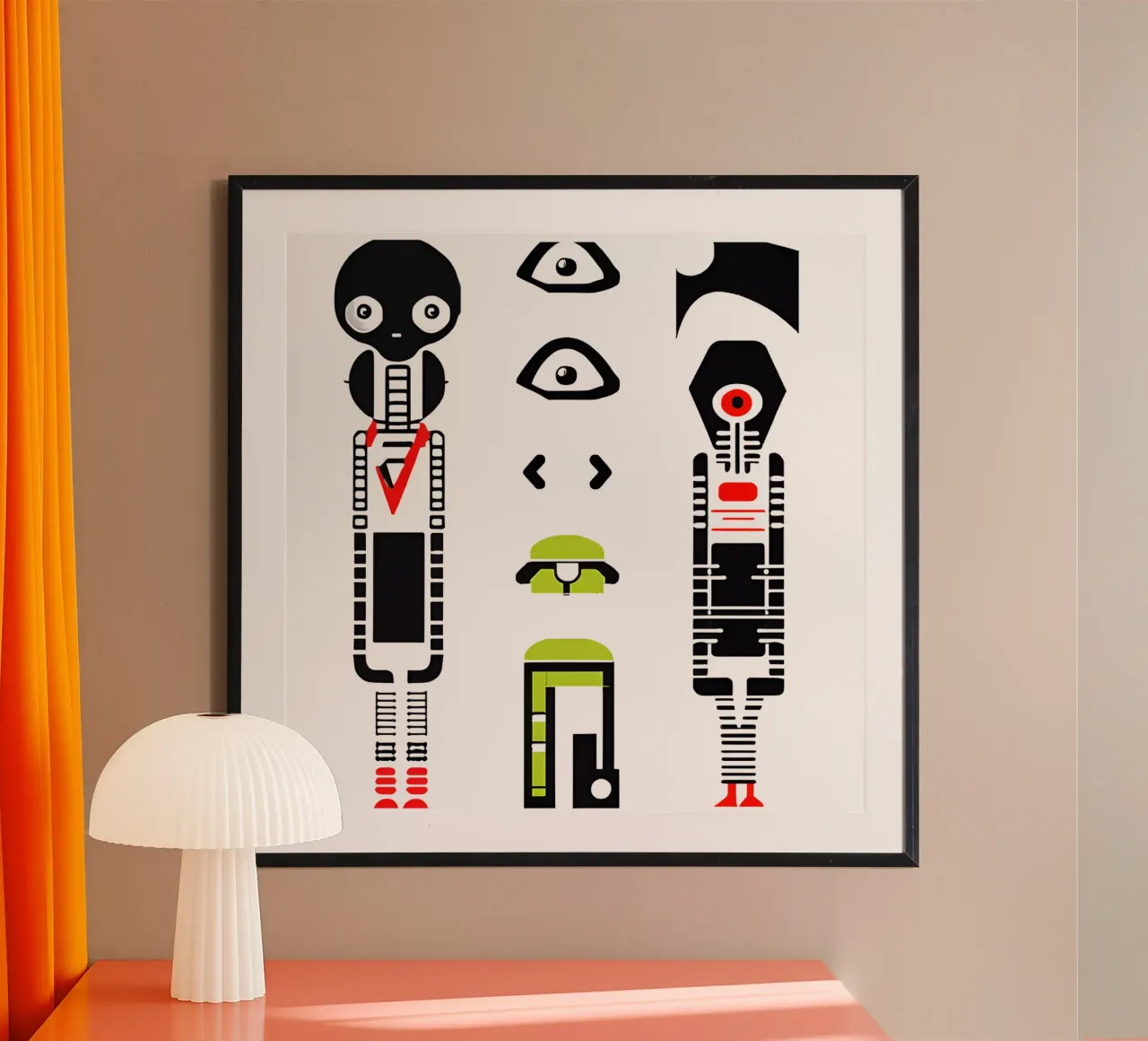 inca 9 poster con telaio in legno da Rezh creations