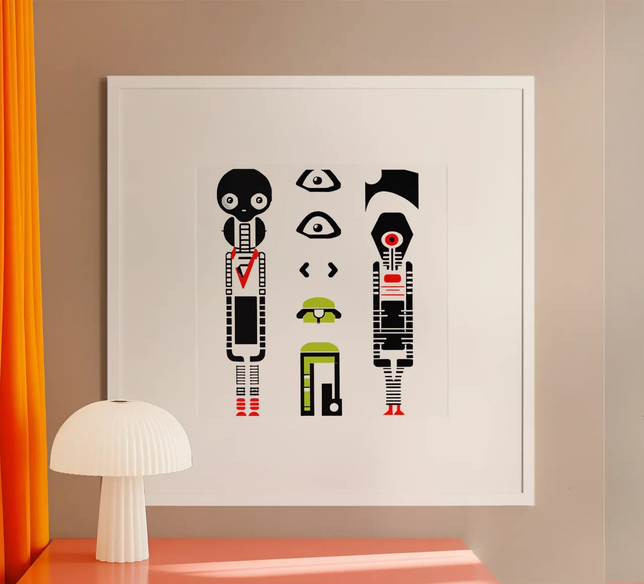 inca 9 poster con telaio in legno da Rezh creations