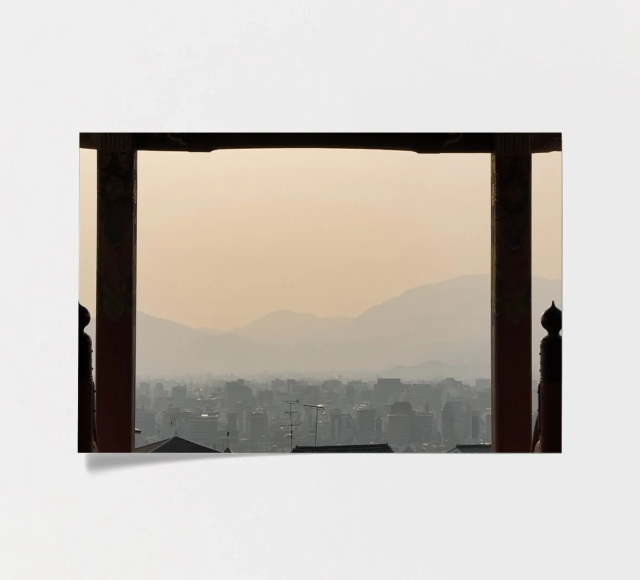 Vue de Kyoto depuis les portes du temple Kiyomizu-dera planche autocollant de Ben & Clo creations