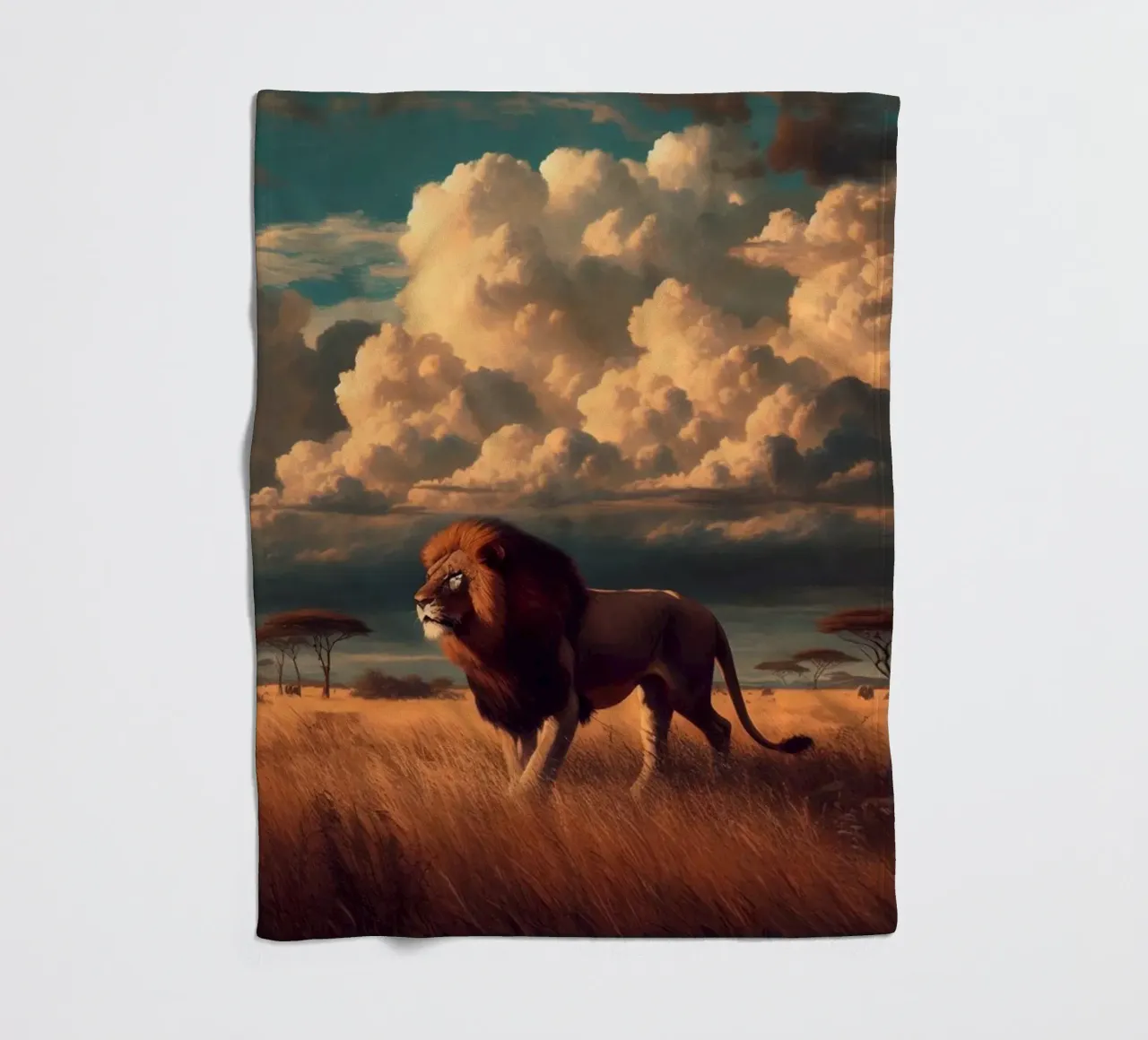 LION fleece blanket by RUBIANT ART