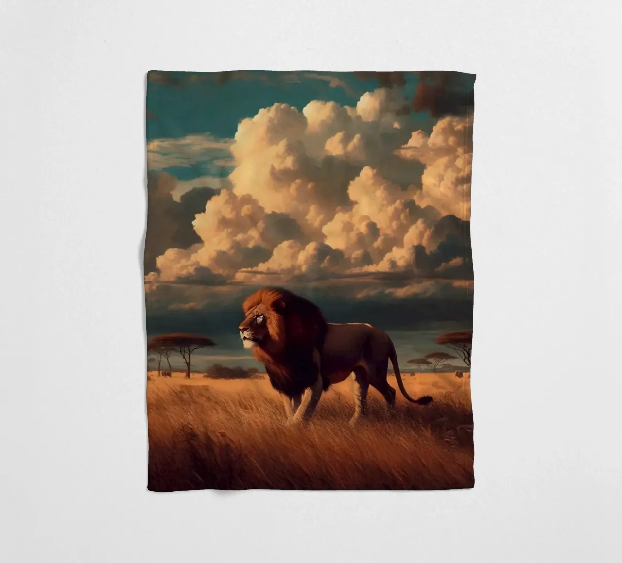 LION fleece blanket by RUBIANT ART