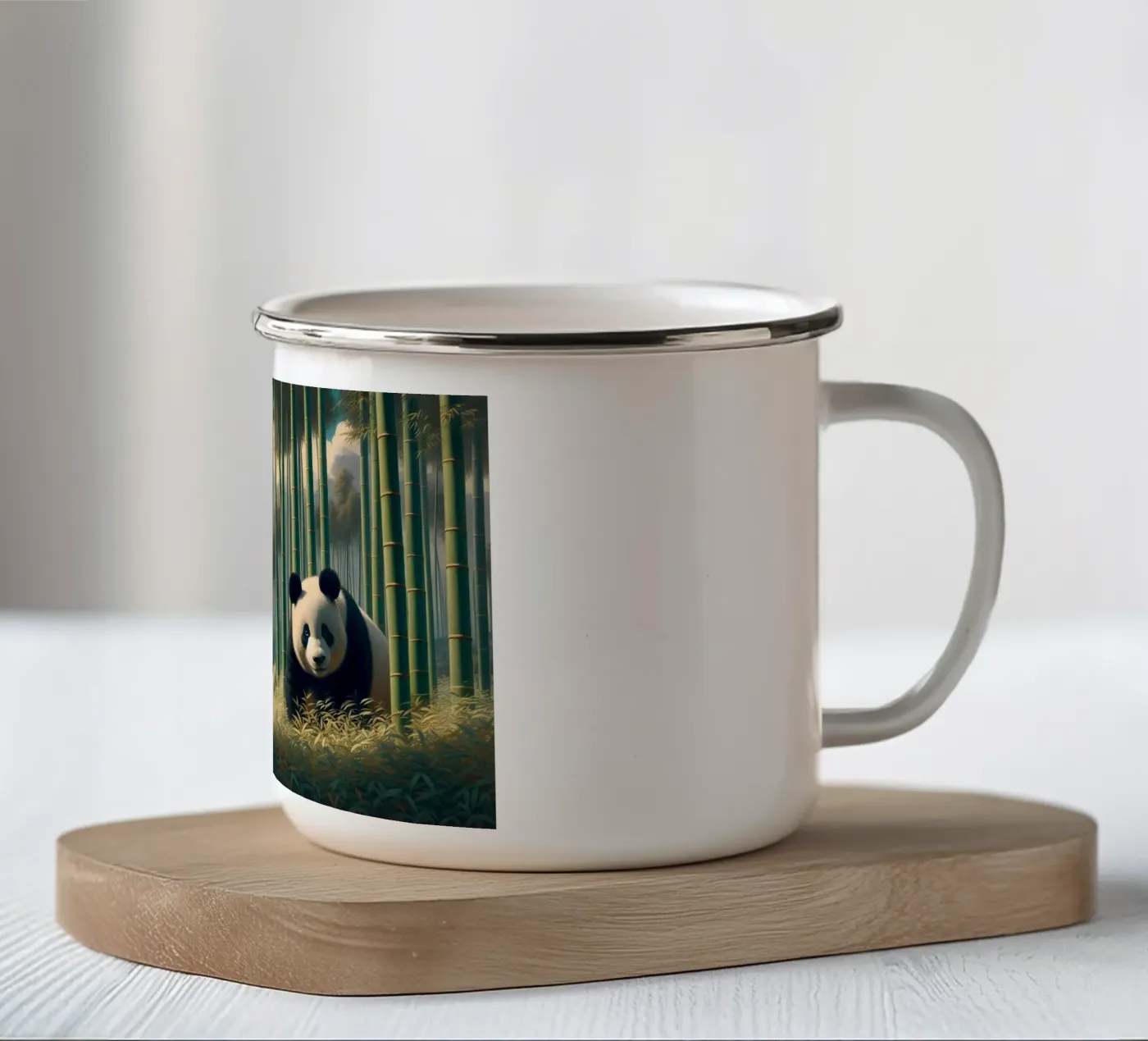 PANDA enamel mug by RUBIANT ART