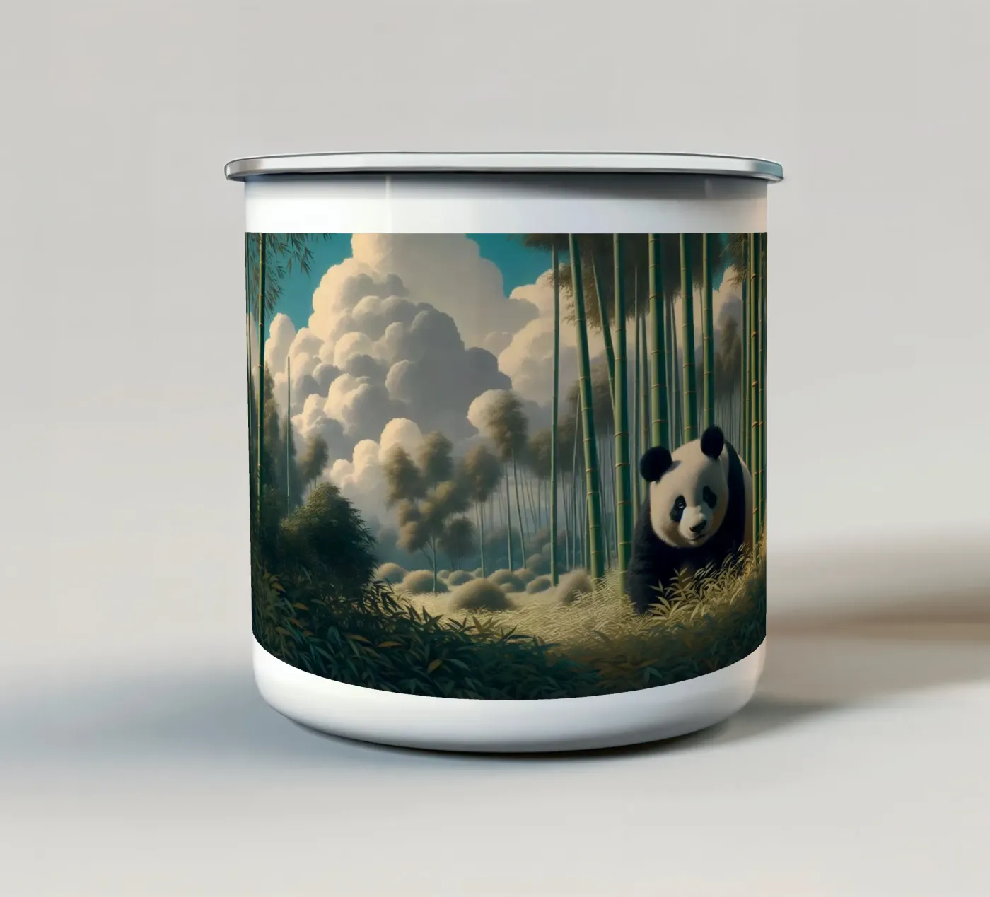 PANDA enamel mug by RUBIANT ART