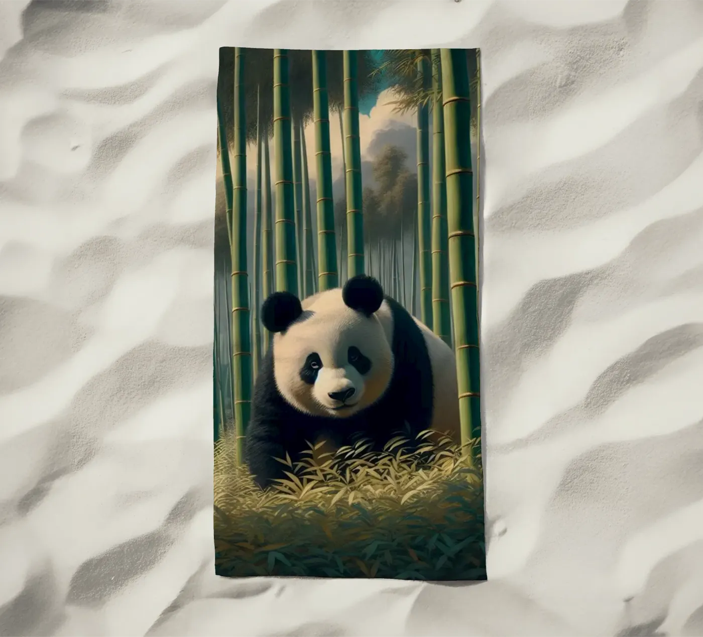 PANDA beach towel by RUBIANT ART