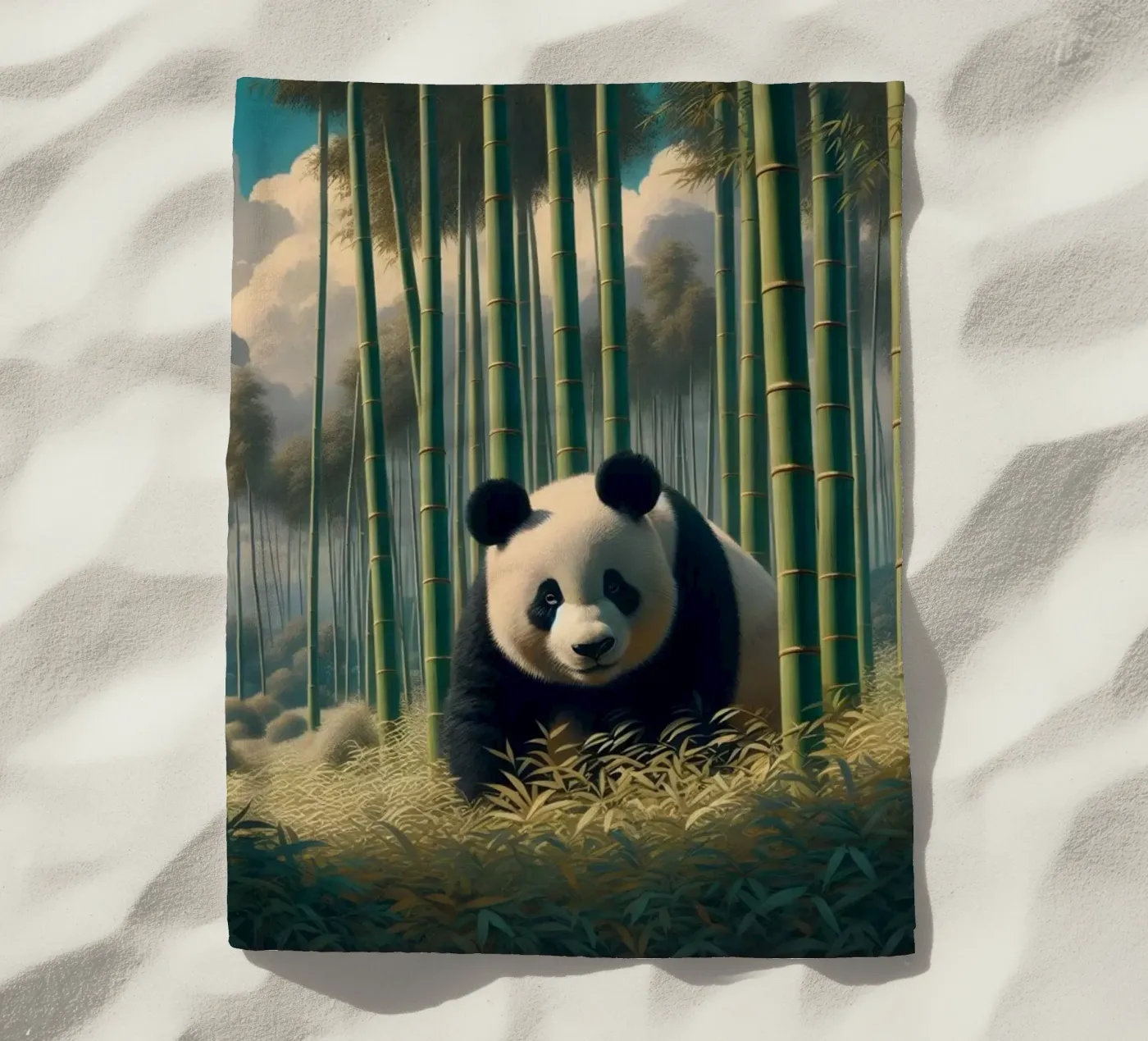 PANDA beach towel by RUBIANT ART