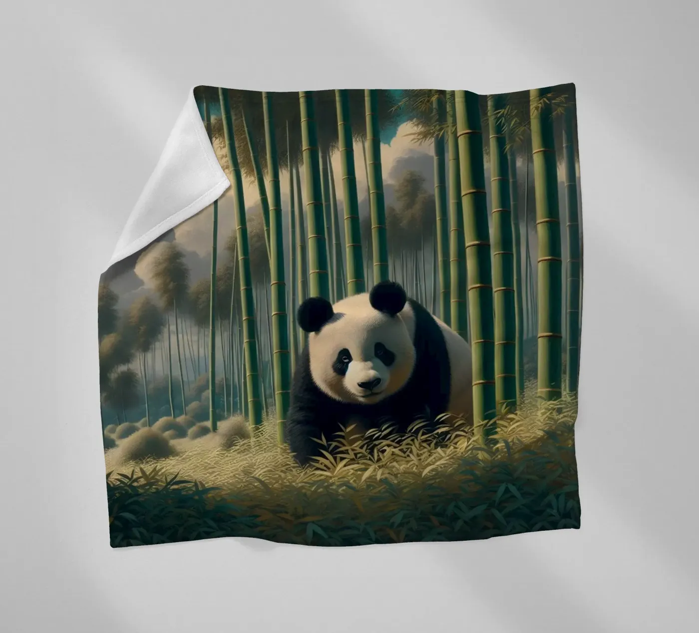 PANDA fleece blanket by RUBIANT ART