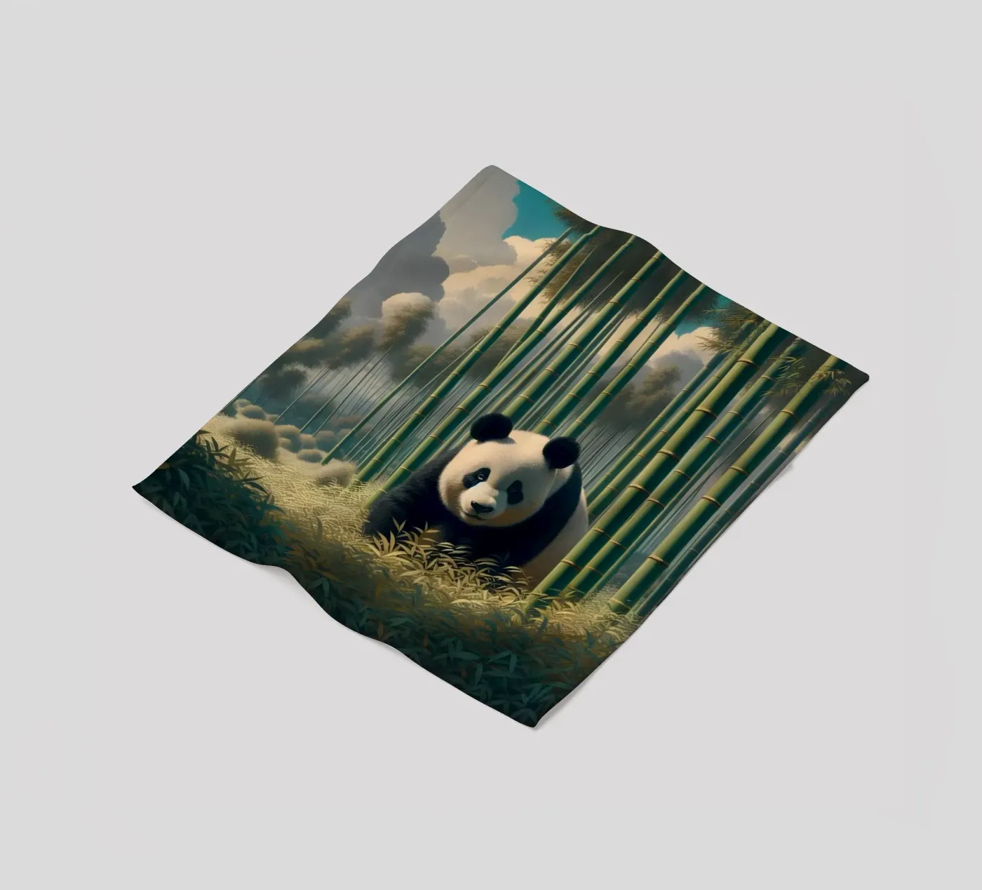 PANDA fleece blanket by RUBIANT ART