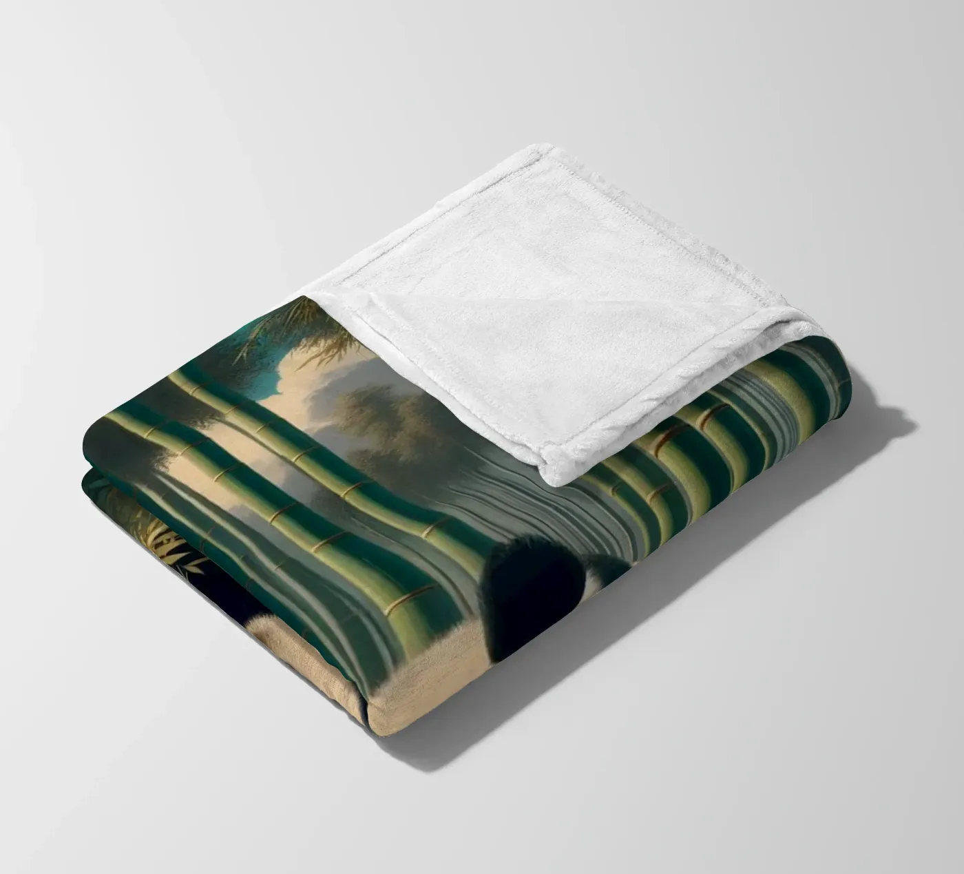 PANDA fleece blanket by RUBIANT ART