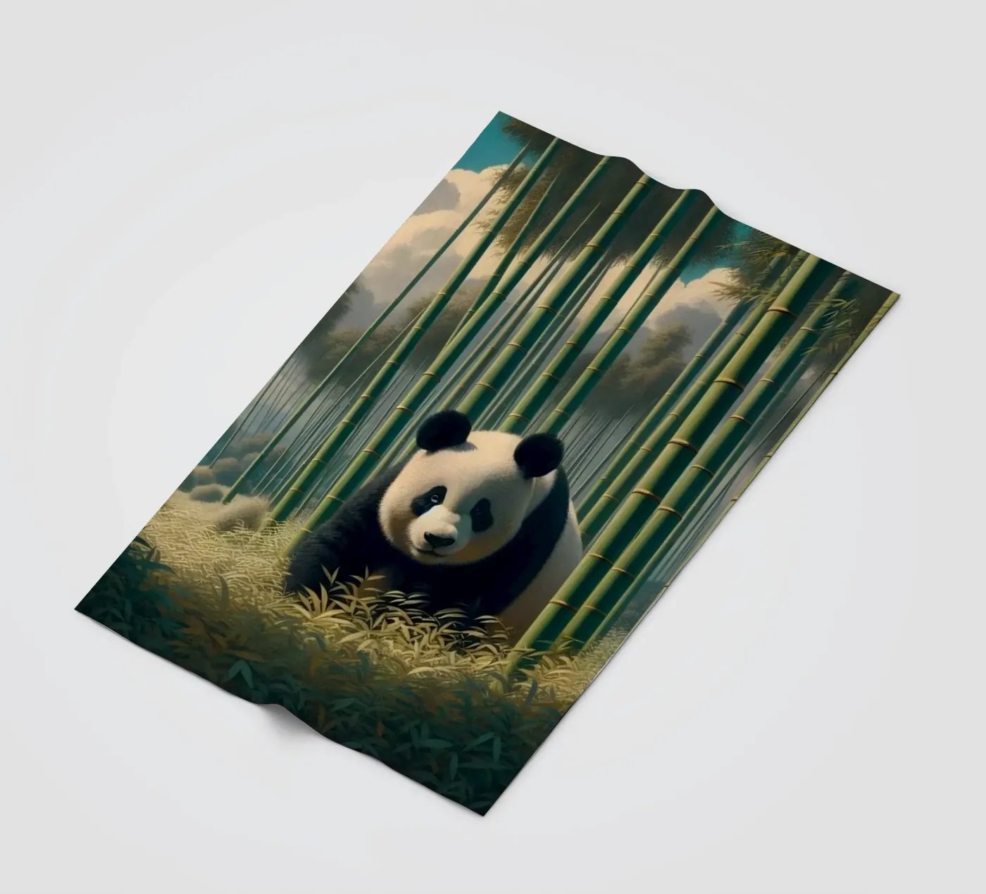 PANDA fleece blanket by RUBIANT ART