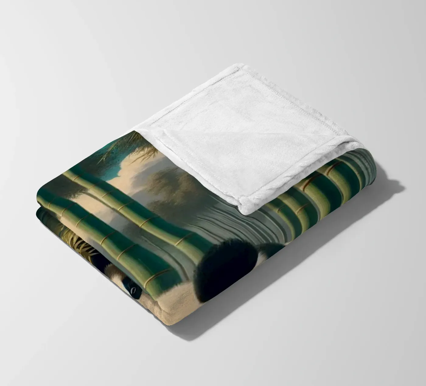 PANDA fleece blanket by RUBIANT ART