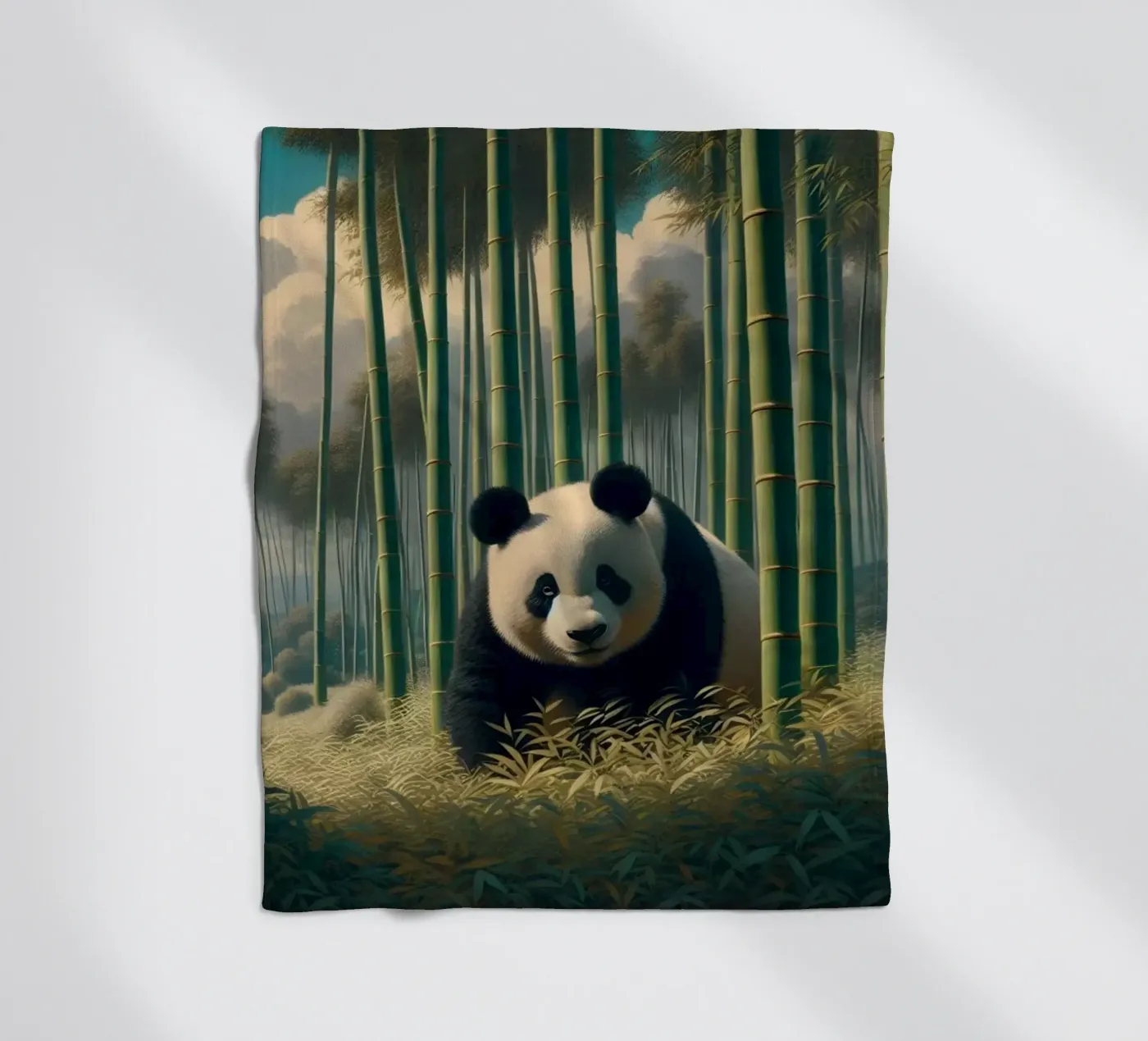 PANDA fleece blanket by RUBIANT ART
