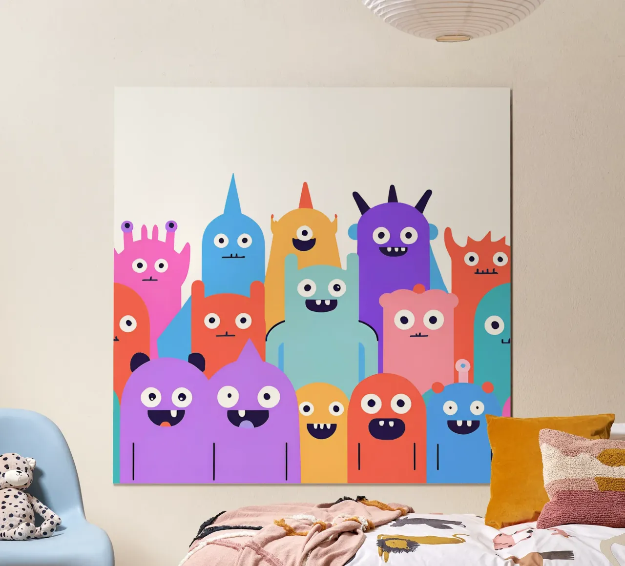 Banda di mostri 1 poster con telaio in legno da Rezh creations