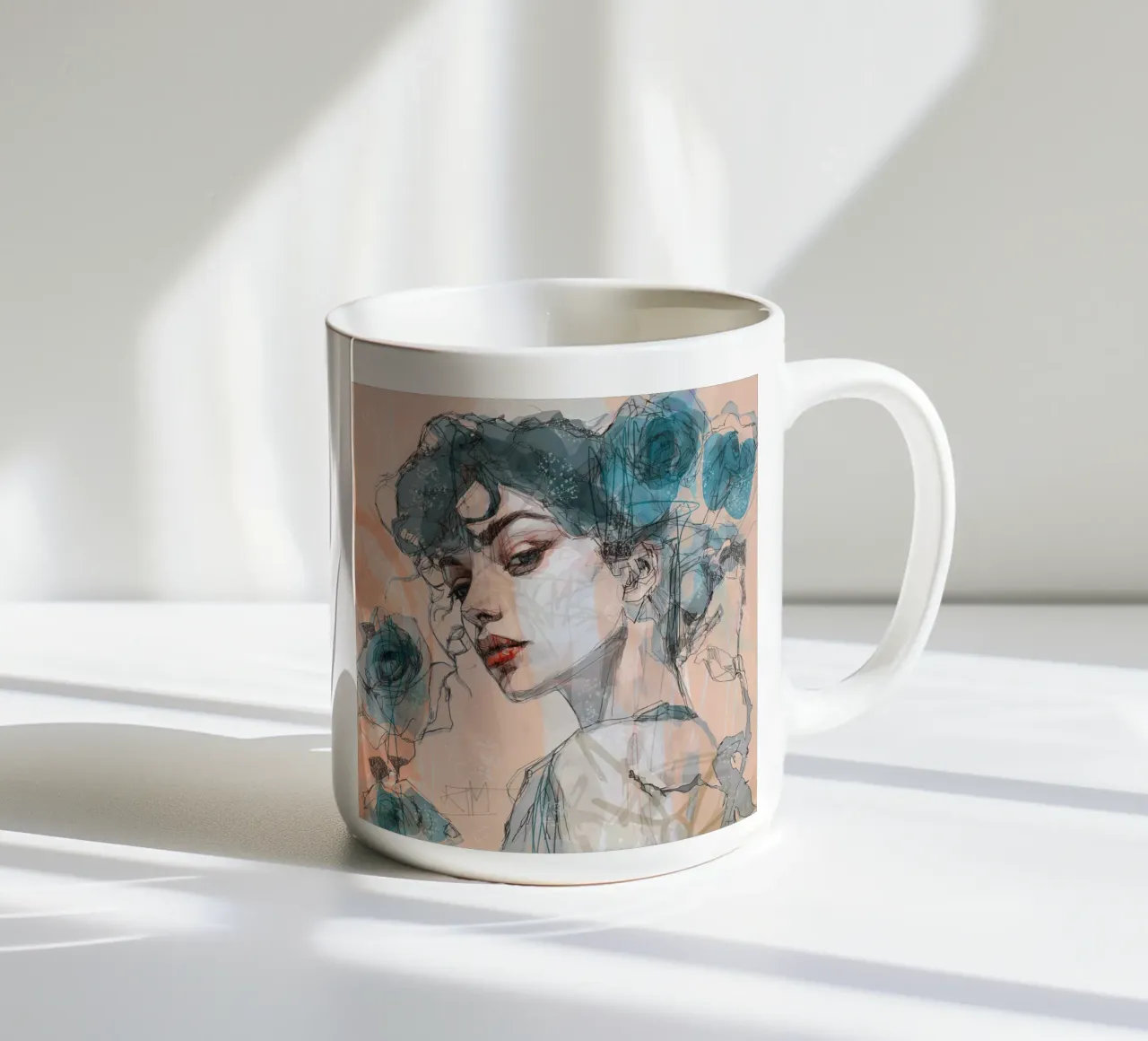 bluerose tazza in ceramica da Giulio Iurissevich