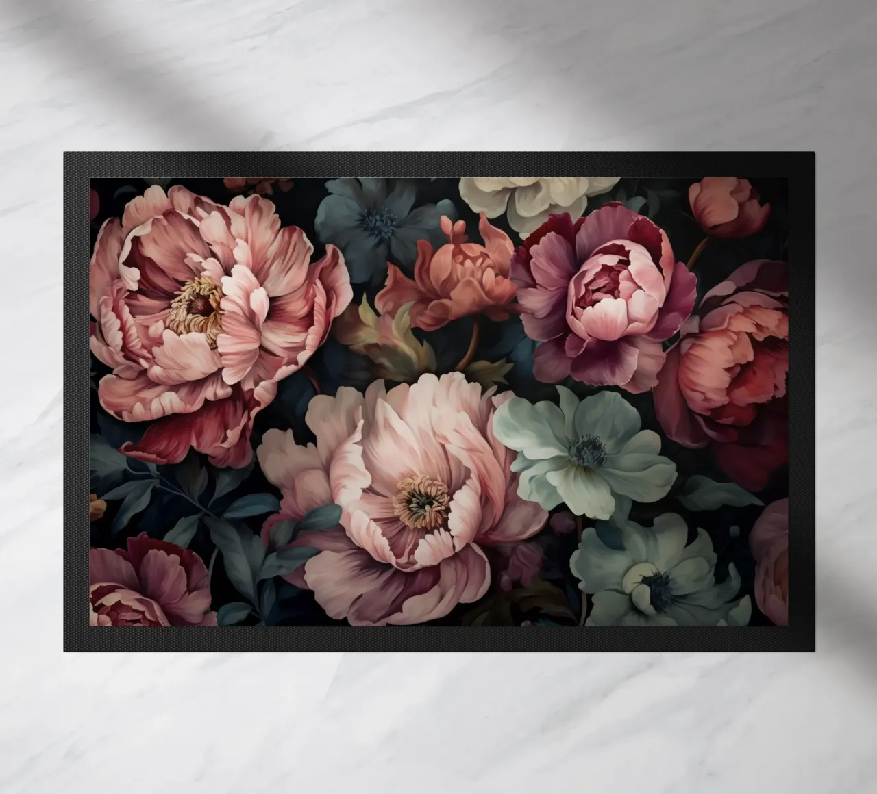 Regency Vibe Bloemen Opulentie Roze Groen deurmat van Andrea Haase Floral Passion