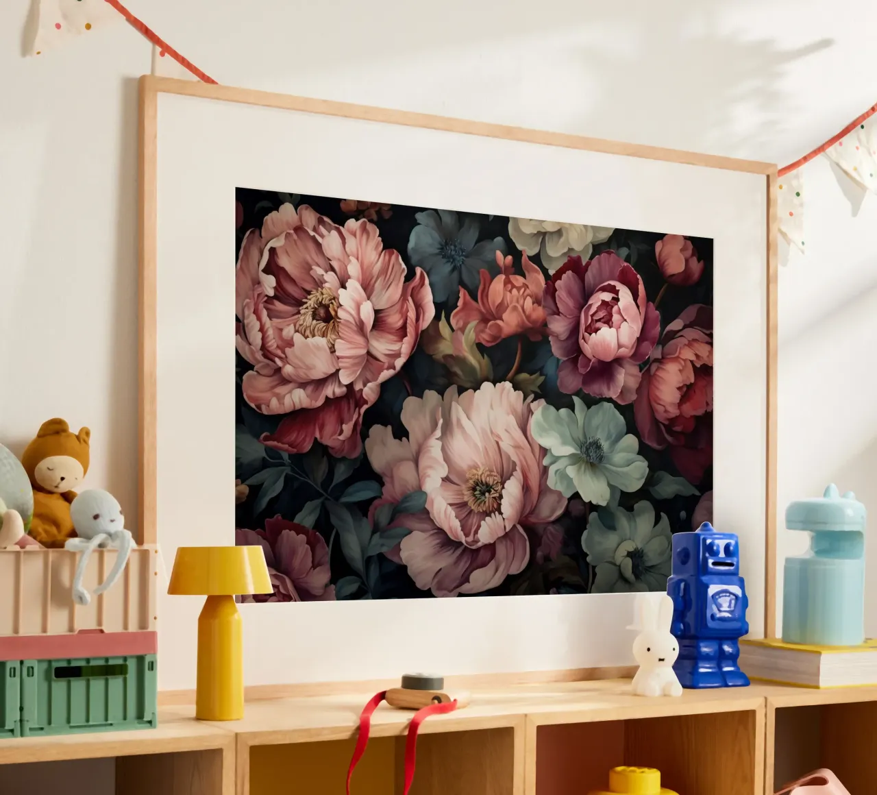 Regency Vibe Floral Opulence Rosa Verde poster con telaio in alluminio da Andrea Haase Floral Passion