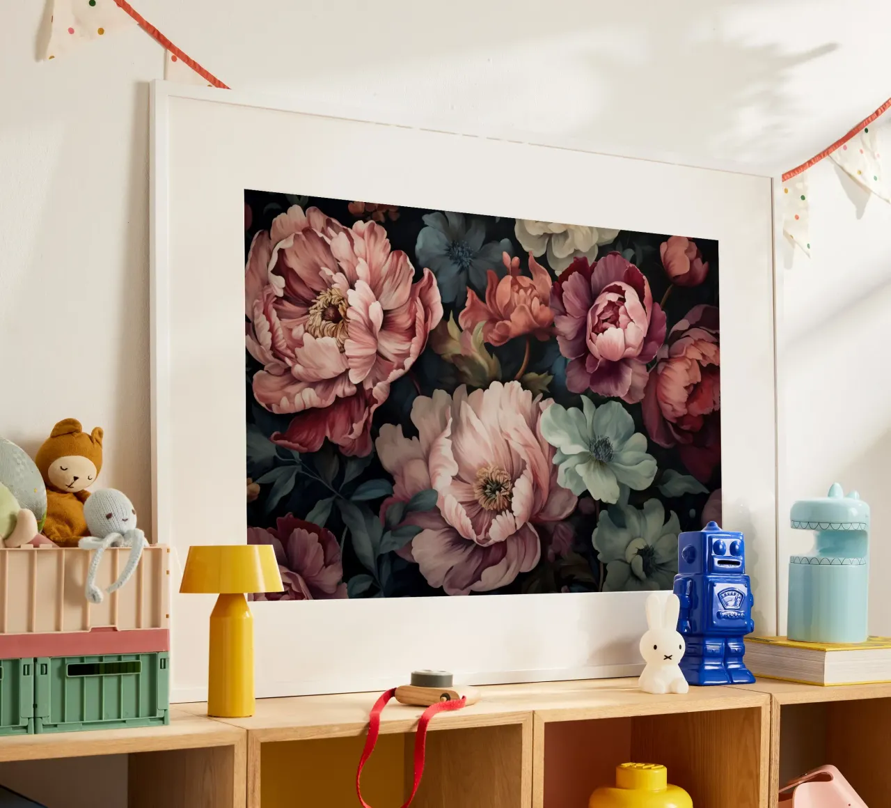 Regency Vibe Floral Opulence Rosa Verde poster con telaio in alluminio da Andrea Haase Floral Passion