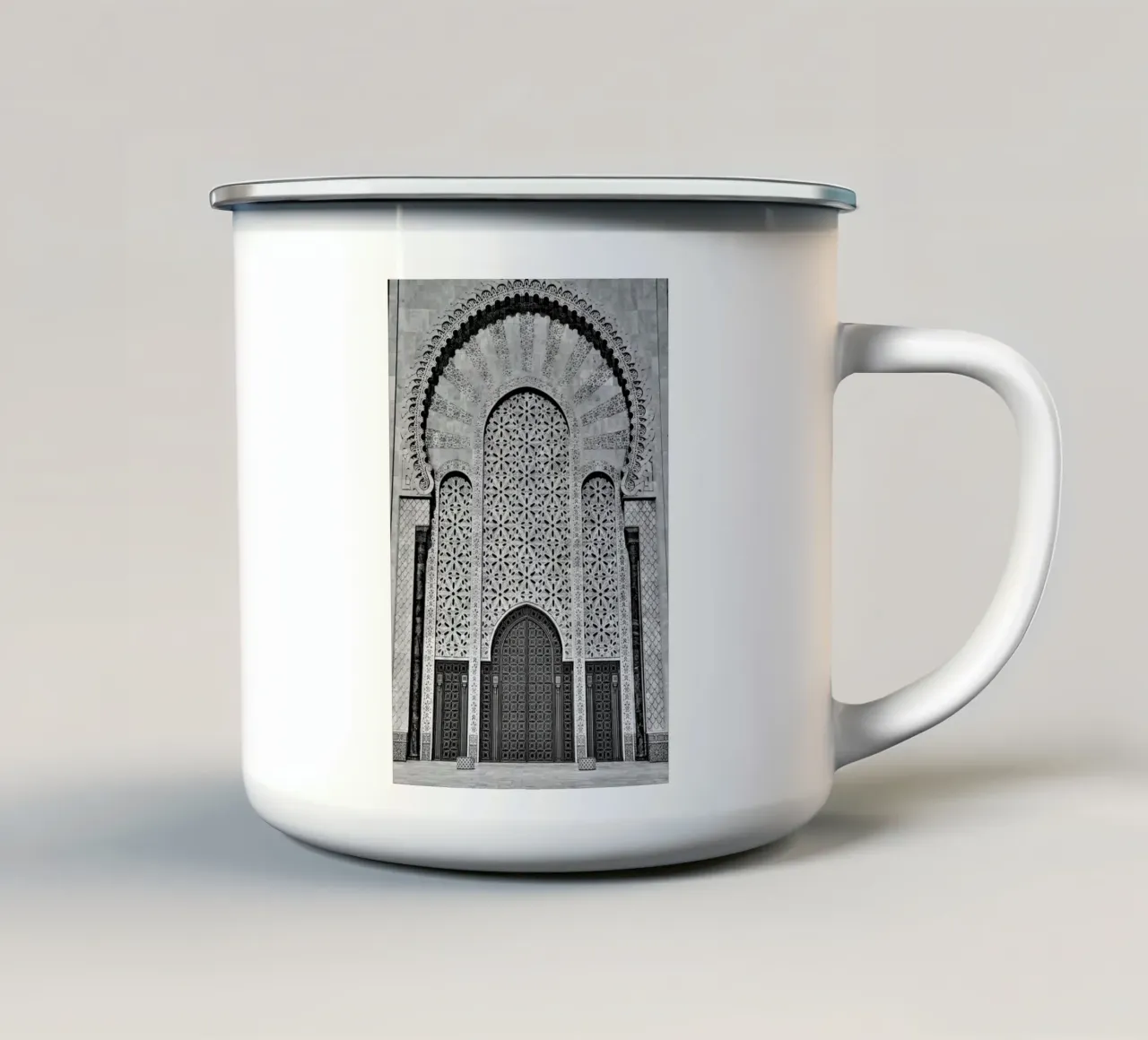 Hassan II Mosque 3 tazza in smalto da anderm